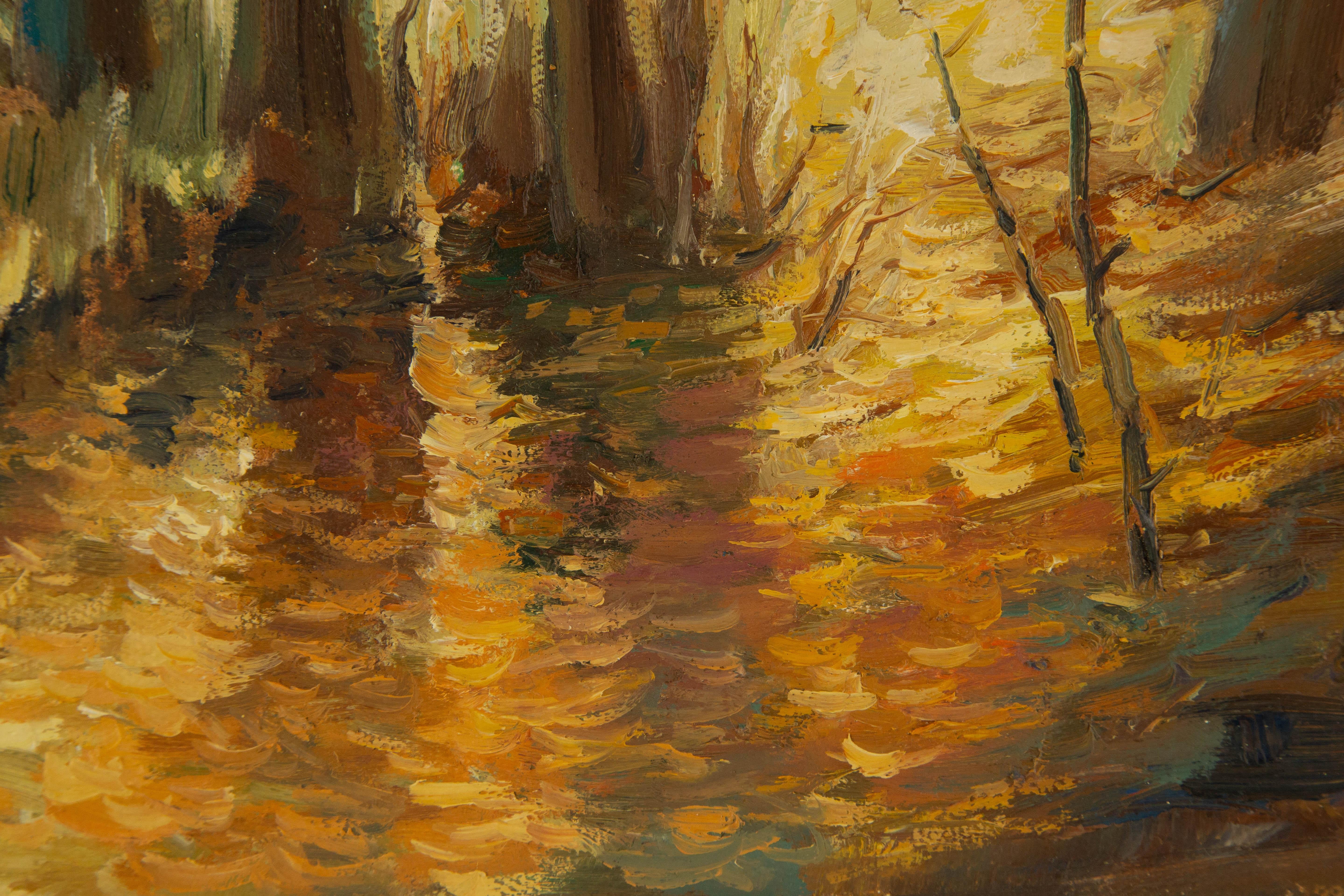 Peinture à l'huile impressionniste originale « Fontaines - Lumière » de Guoqiang Ning en vente 5