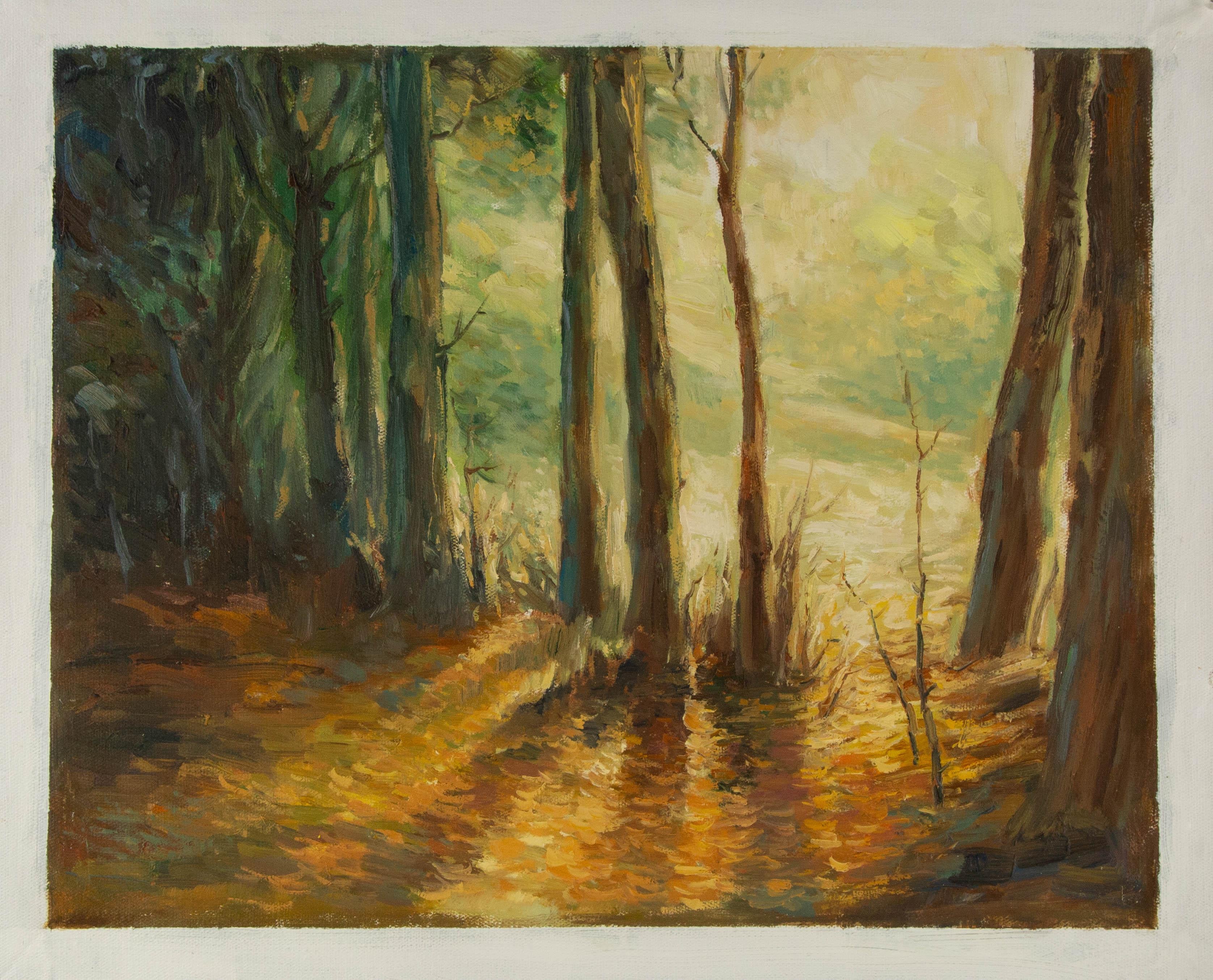 Peinture à l'huile impressionniste originale « Fontaines - Lumière » de Guoqiang Ning en vente 6