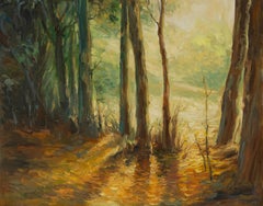 Guoqiang Ning Impressionist Original Oil Painting "Mountains - Light"