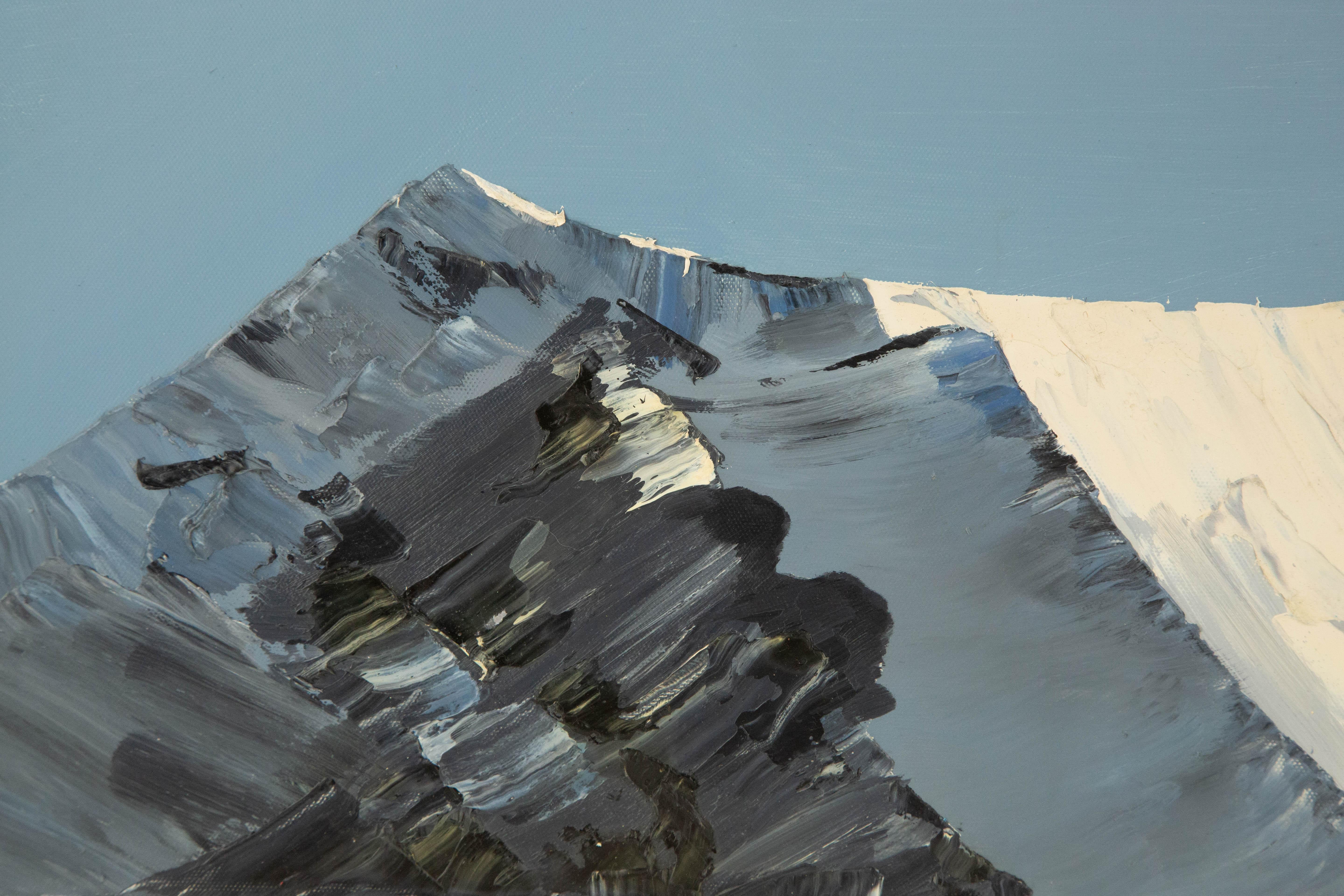 Guoqiang Ning Landschaft, Original, Ölgemälde auf Leinwand, „Schnow Mountain“ im Angebot 2
