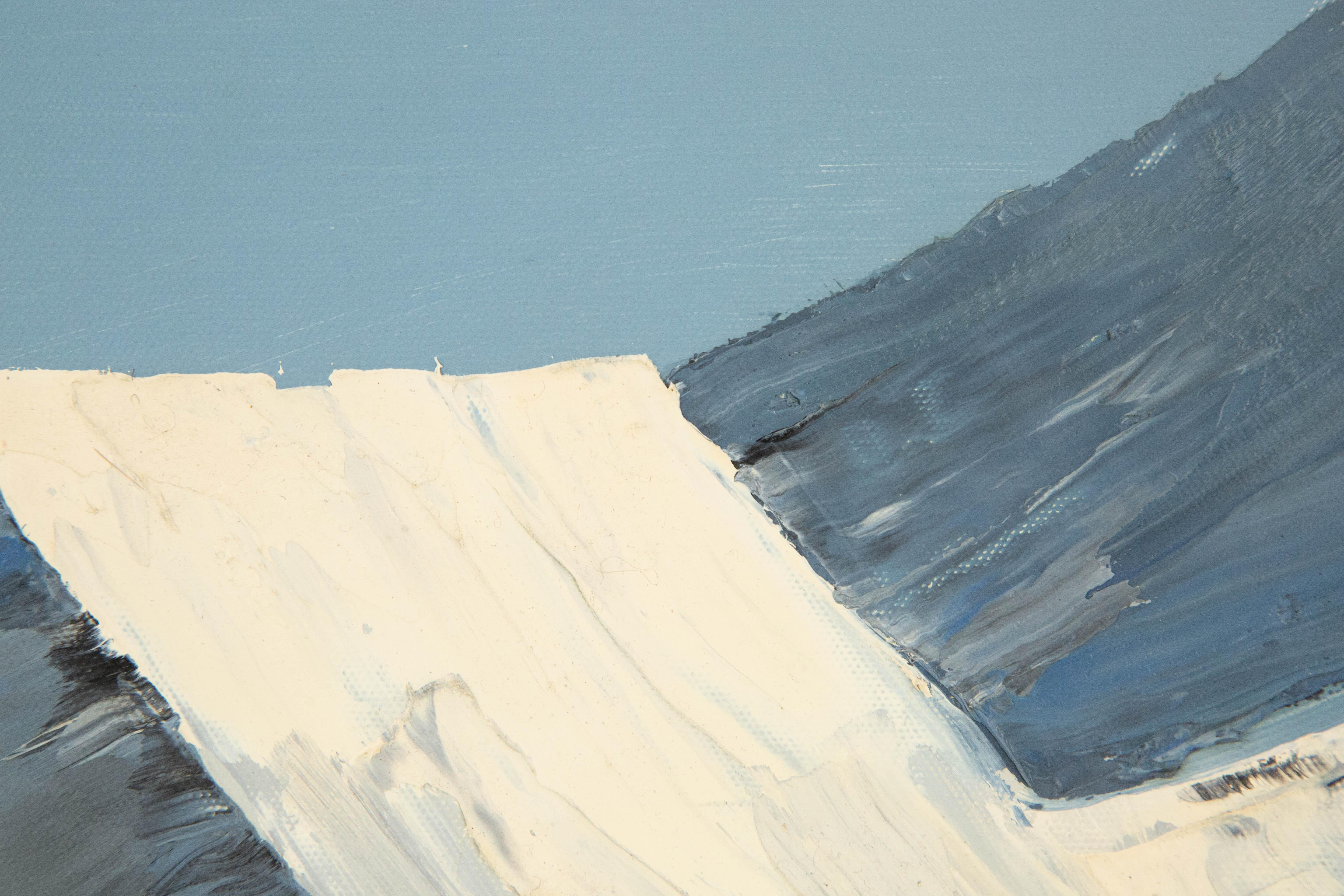 Guoqiang Ning Landschaft, Original, Ölgemälde auf Leinwand, „Schnow Mountain“ im Angebot 5