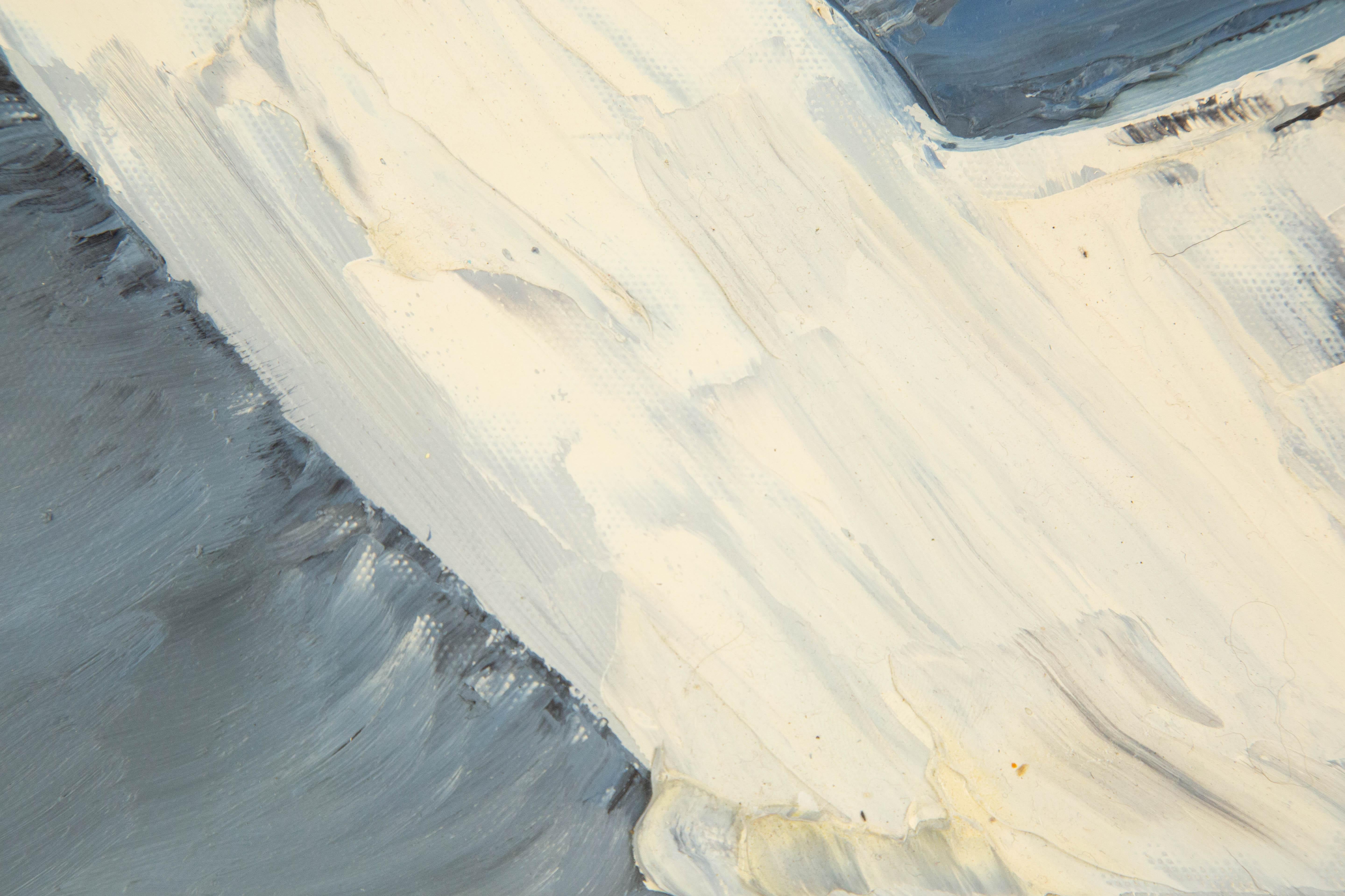 Guoqiang Ning Landschaft, Original, Ölgemälde auf Leinwand, „Schnow Mountain“ im Angebot 6