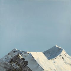 Guoqiang Ning Paisaje Original Óleo Sobre Lienzo "Montaña Nevada"