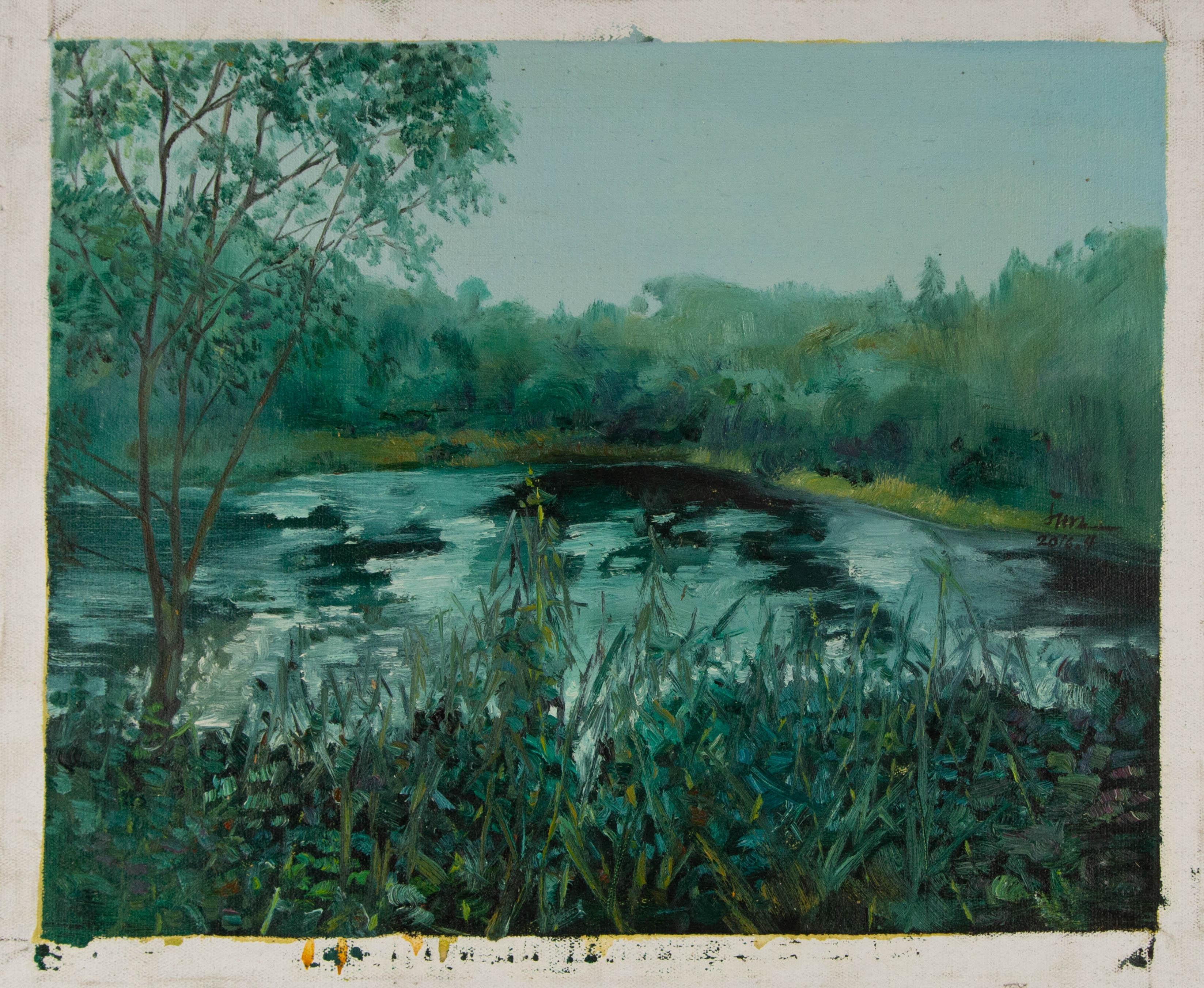 Guoqiang Ning Landschaft Original Ölgemälde 