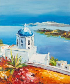 Guoqiang Ning Landscape Original Oil Painting "Mediterranean View 2"