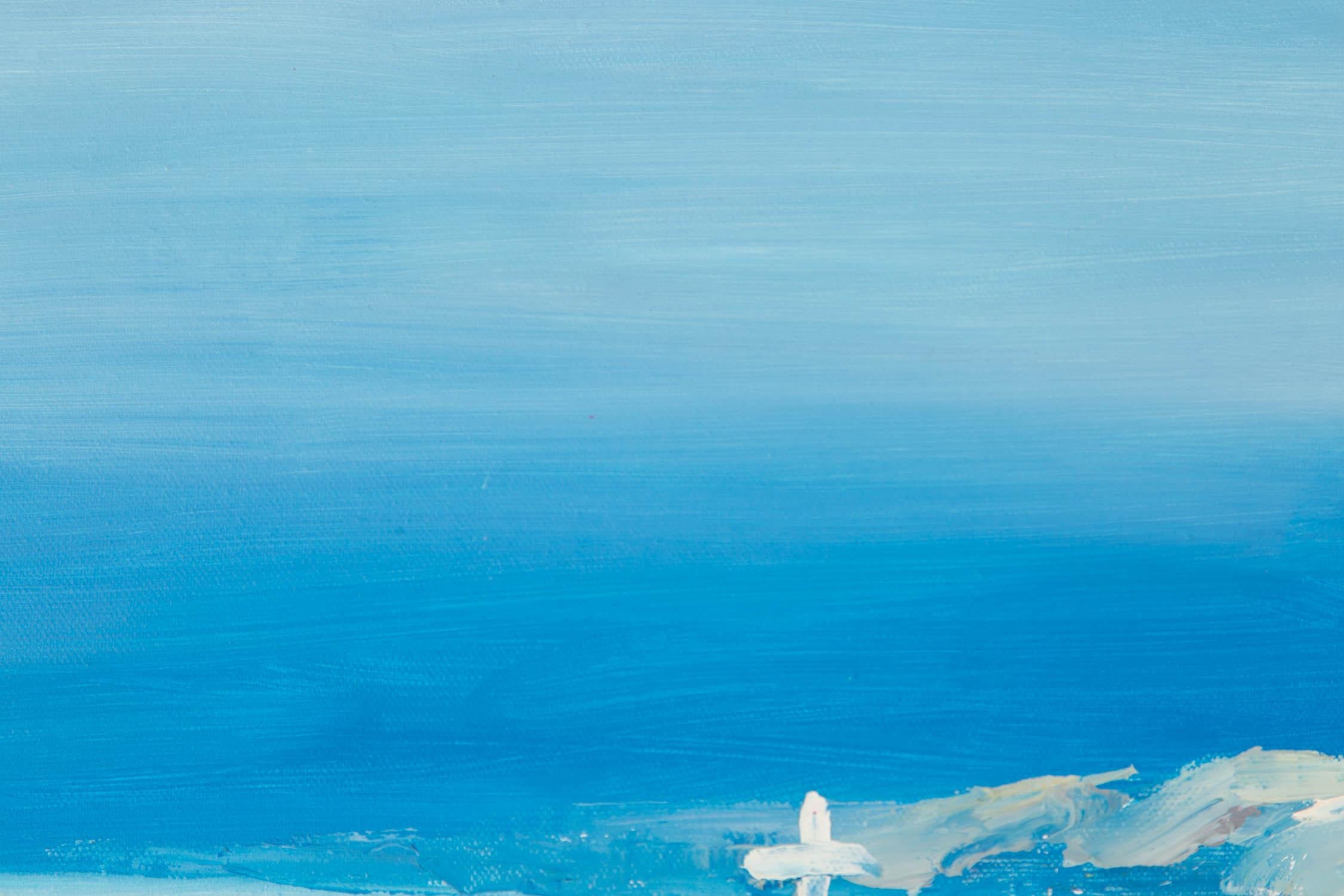 Peinture à l'huile originale de paysage Ning « Vue méditerranéenne 2 » de Guoqiang - Impressionnisme Painting par Guoqiang Ning