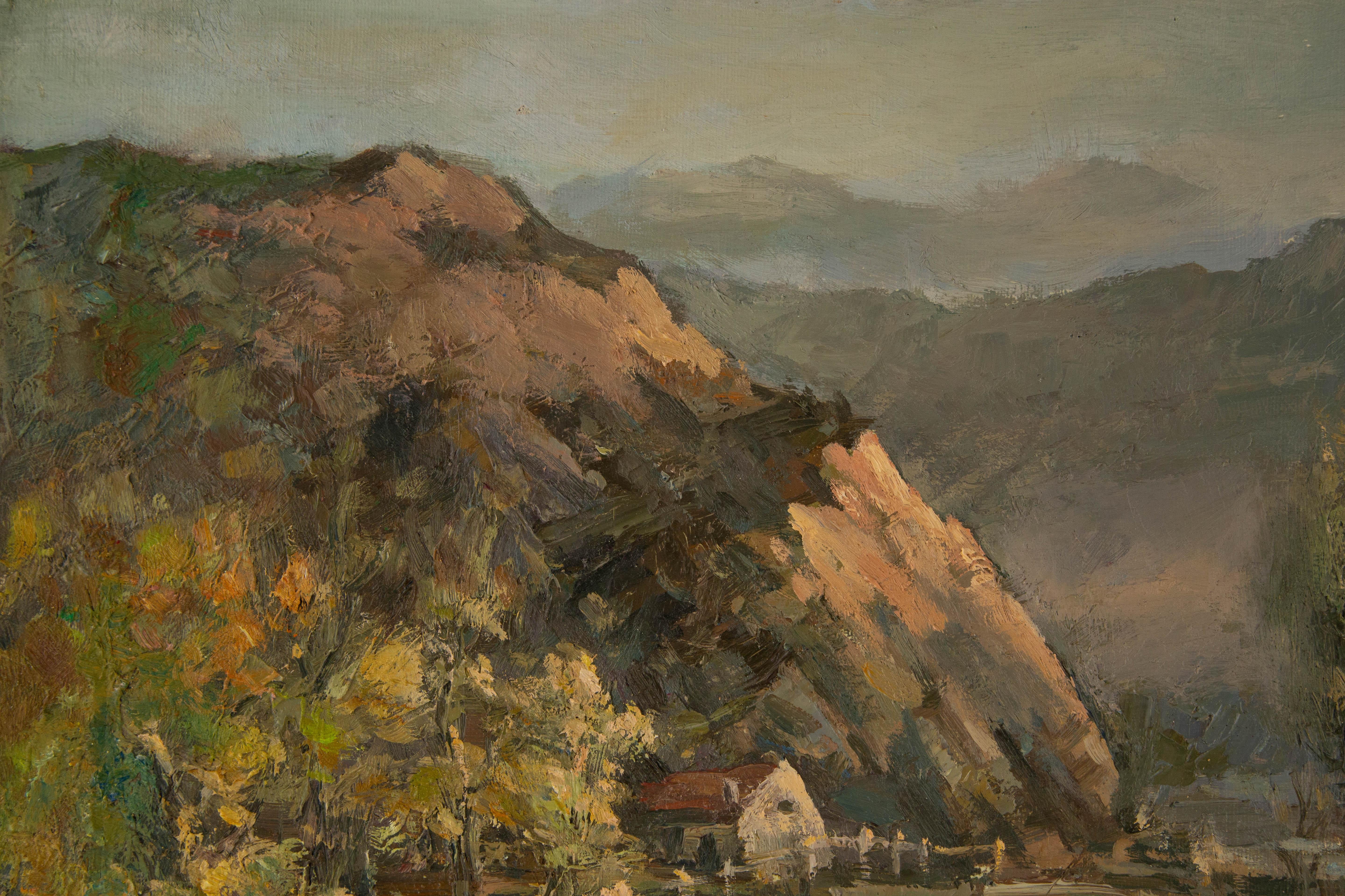 Guoqiang Ning Paesaggio Pittura ad olio originale 