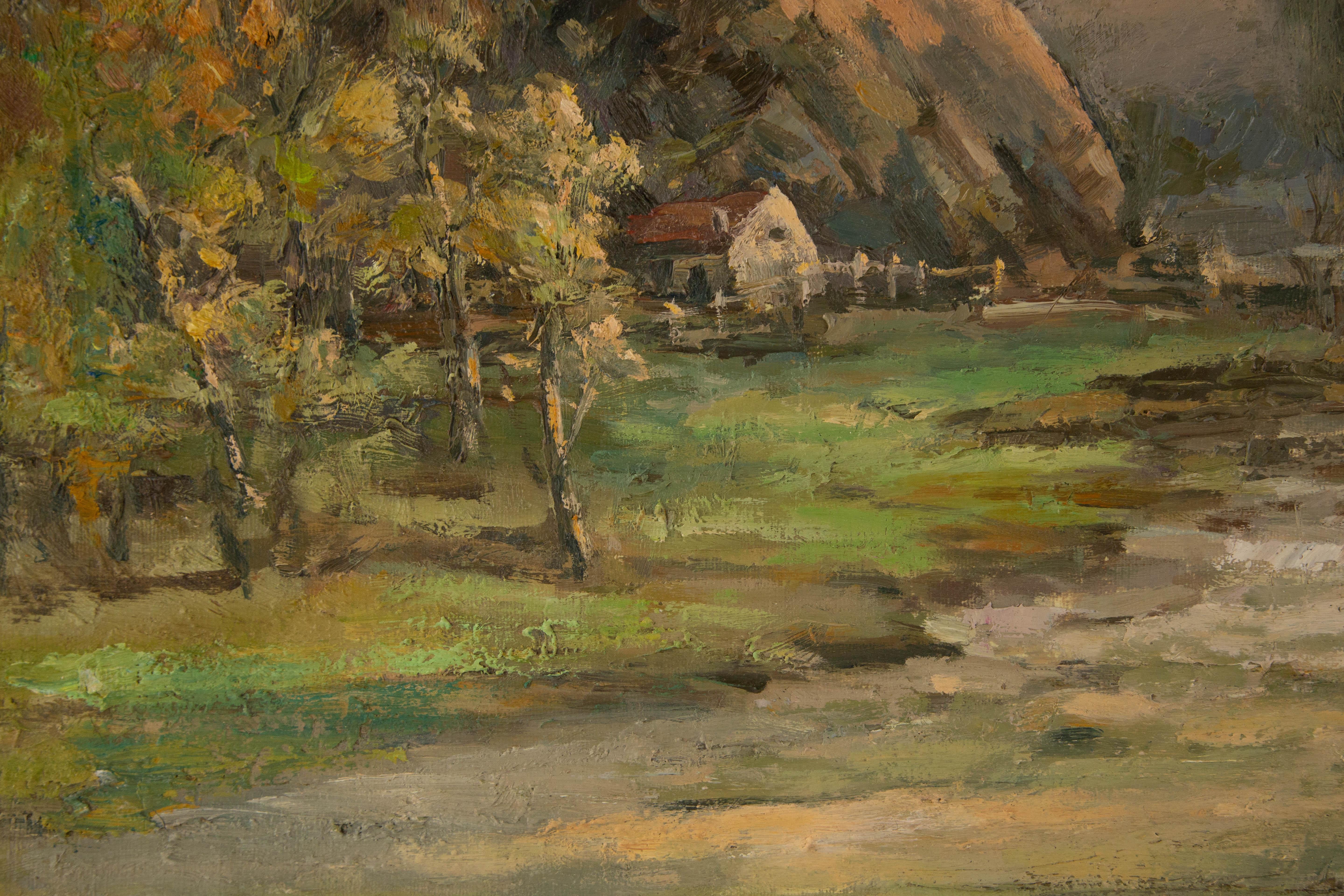 Guoqiang Ning Paesaggio Pittura ad olio originale 