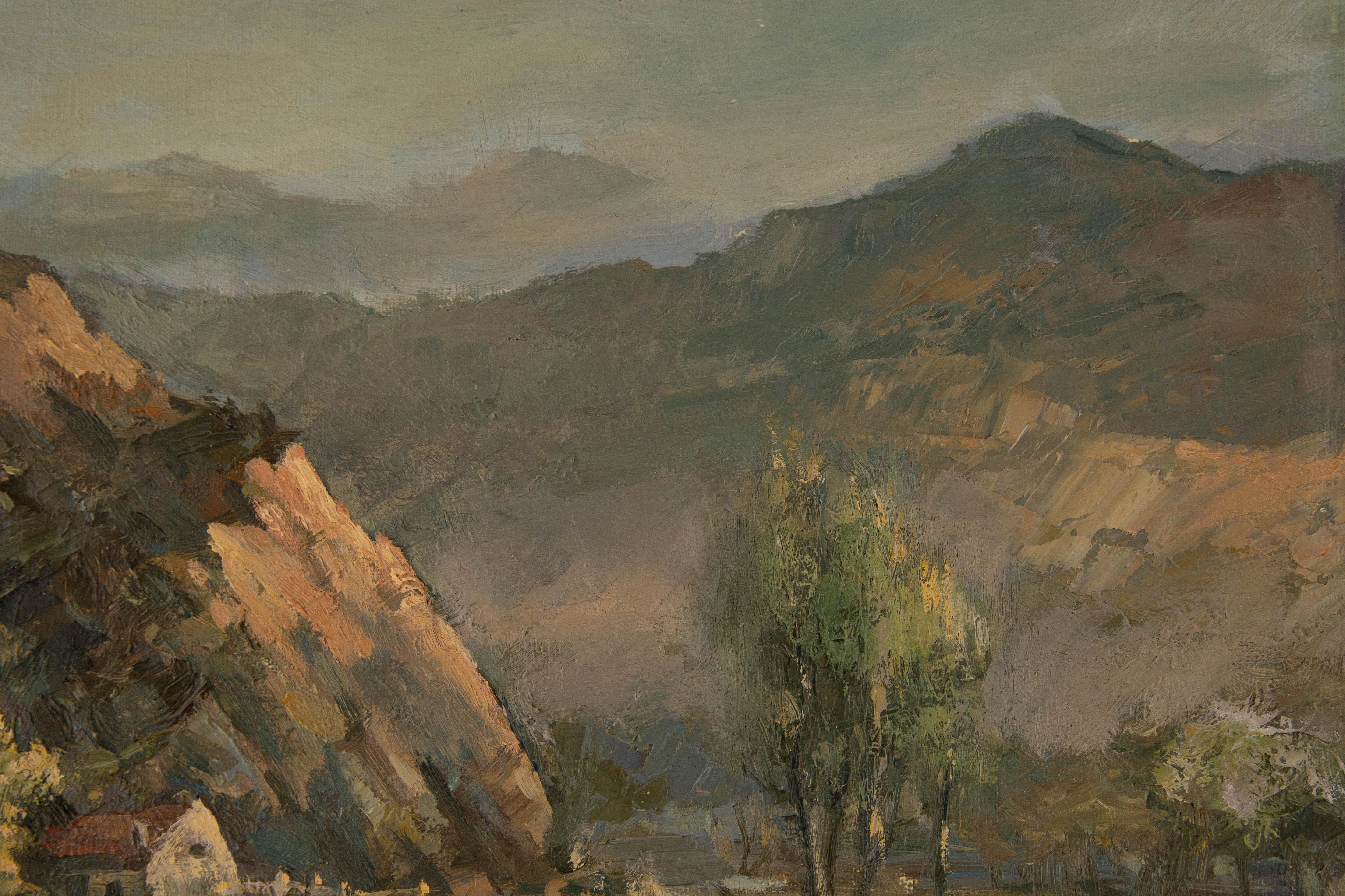 Guoqiang Ning Paesaggio Pittura ad olio originale 