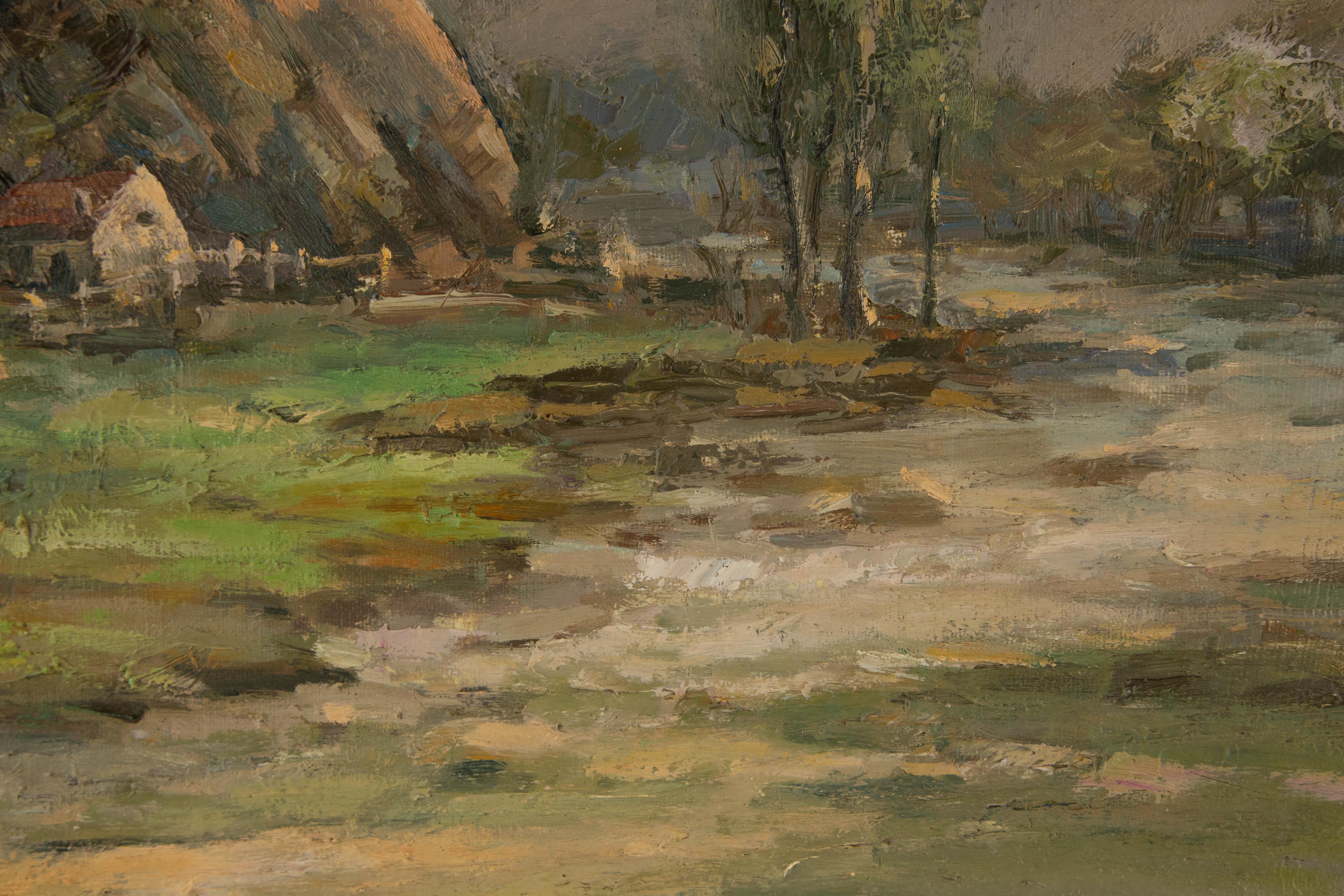 Guoqiang Ning Paesaggio Pittura ad olio originale 