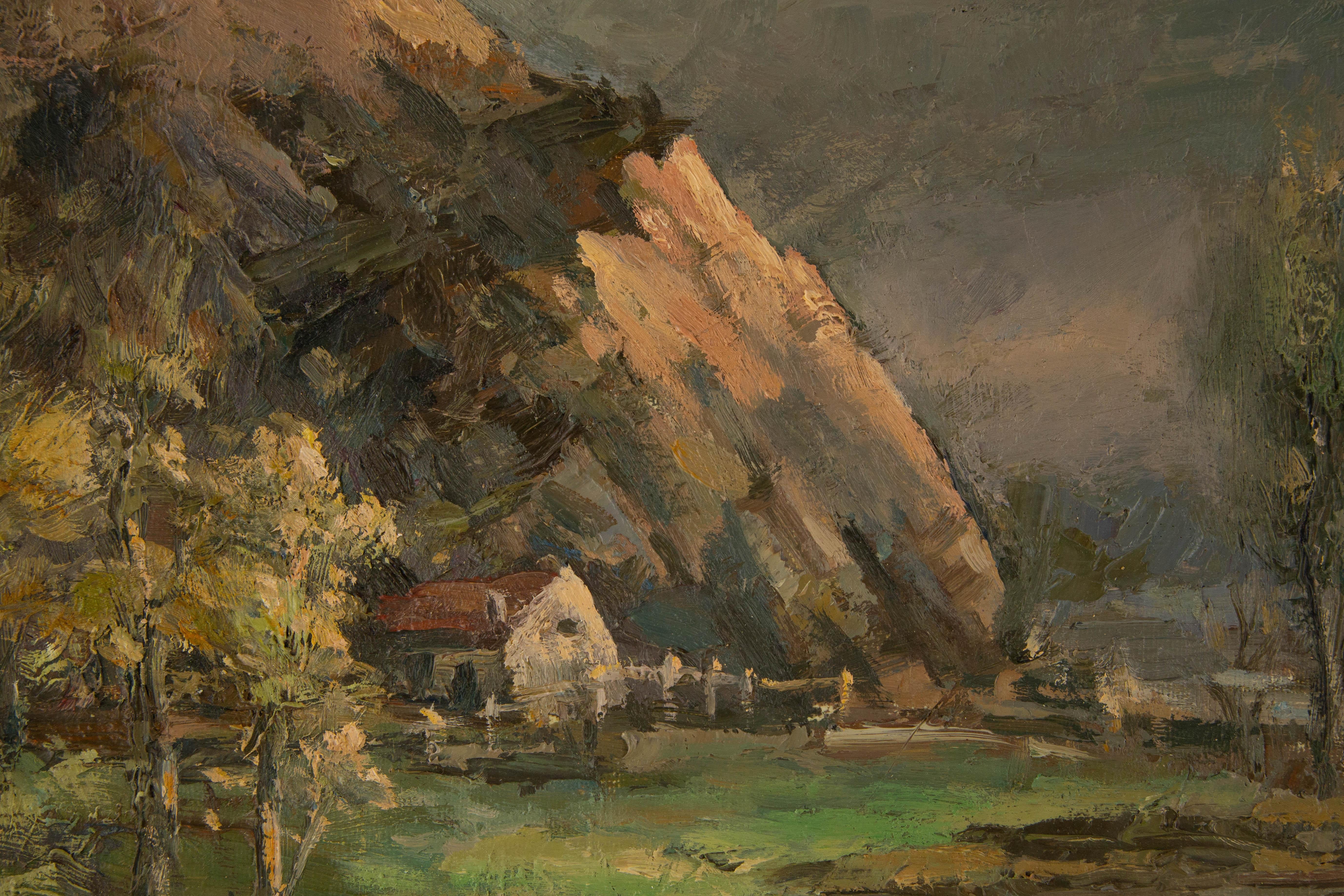 Guoqiang Ning Paesaggio Pittura ad olio originale 