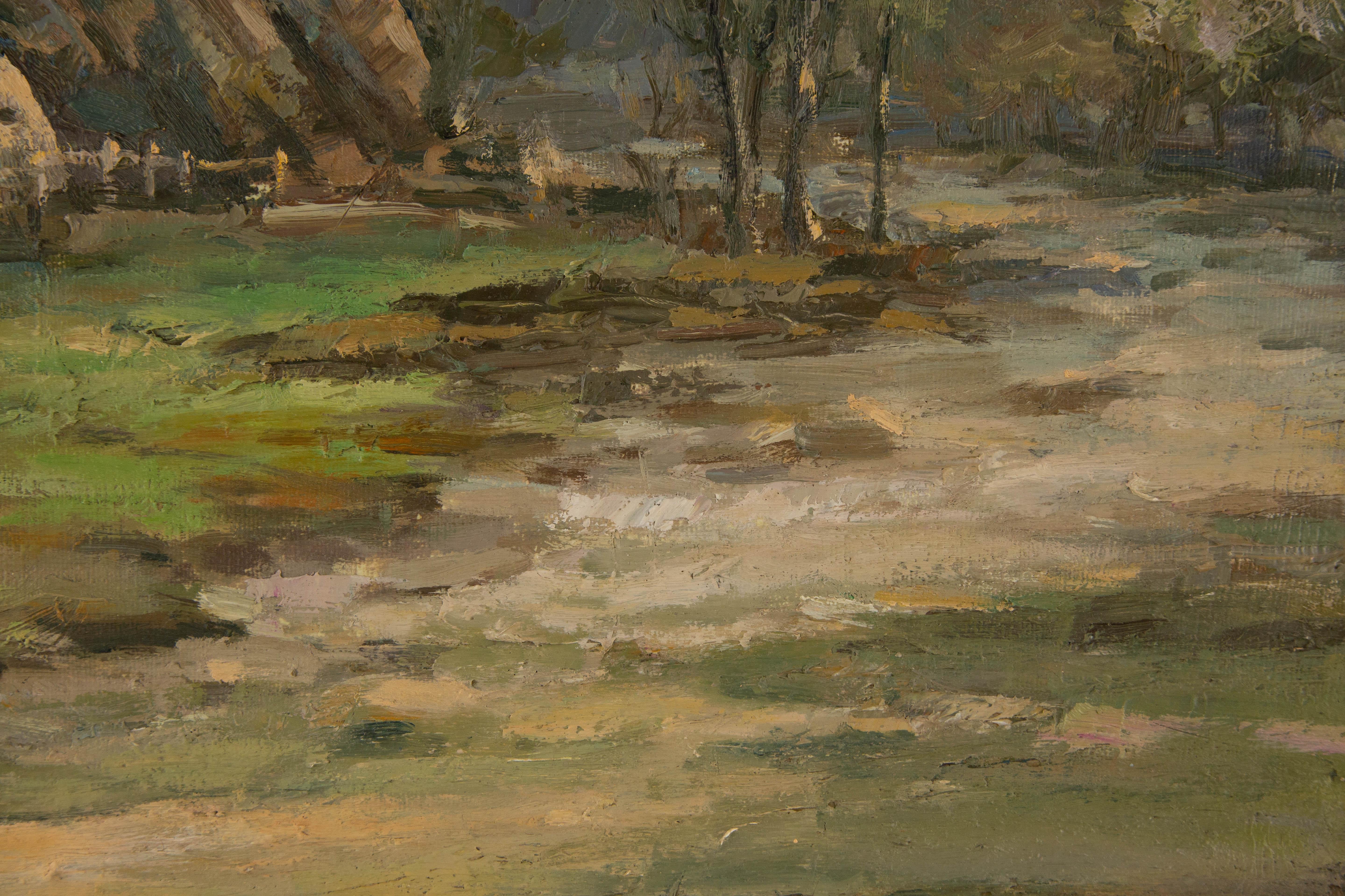 Guoqiang Ning Paesaggio Pittura ad olio originale 