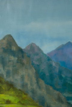 Guoqiang Ning Landscape Original Oil Painting "Seaside Town"