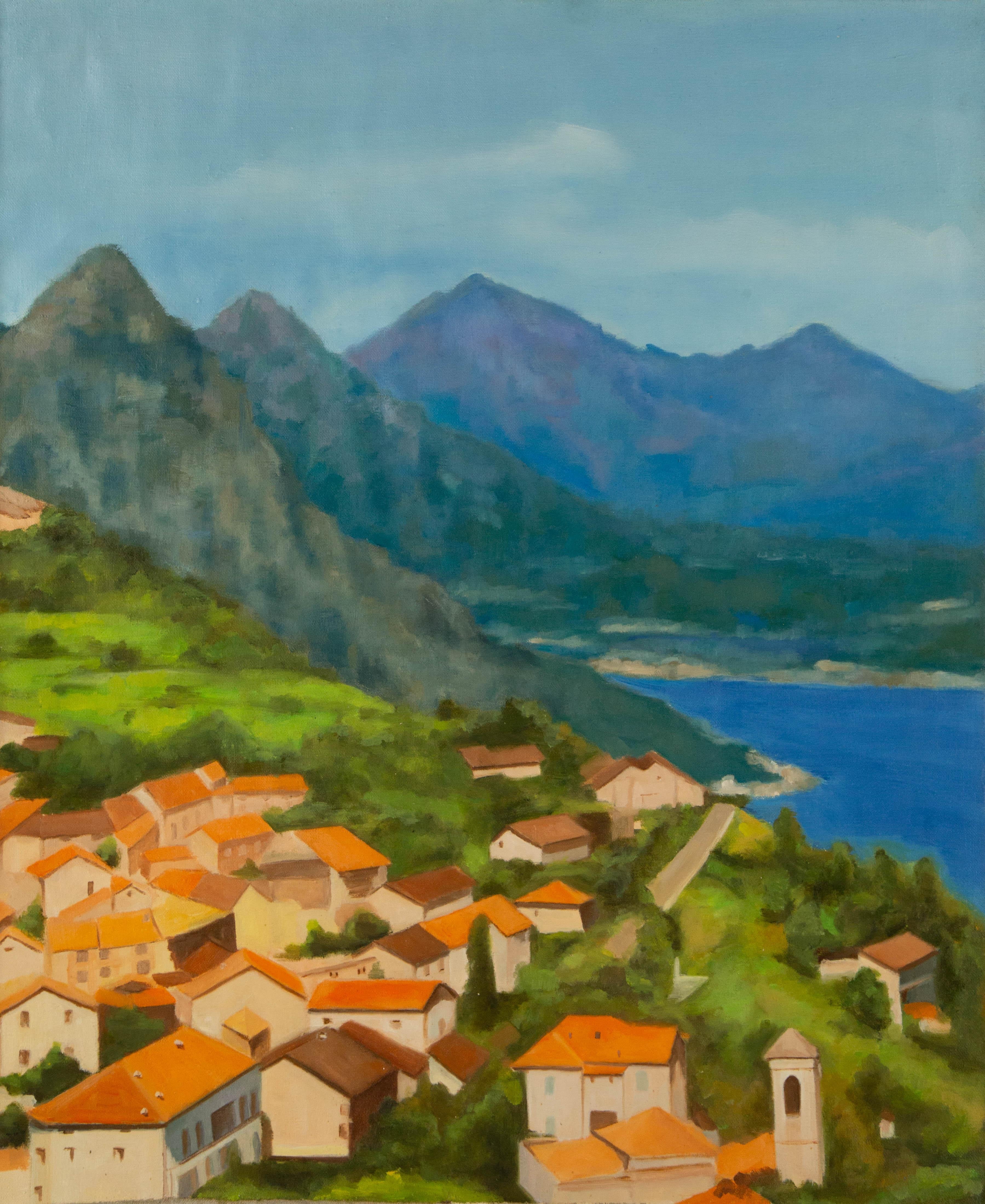  Titel: Townes am Meer
 Medium: Öl auf Leinwand
 Größe: 23 x 19 Zoll
 Rahmen: Einrahmungsmöglichkeiten vorhanden!
 Zustand: Das Gemälde scheint in ausgezeichnetem Zustand zu sein.
 Hinweis: Dieses Gemälde ist nicht aufgespannt.
 Jahr: 2000 CIRCA

