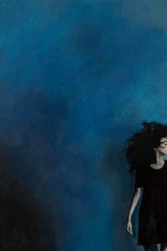 Guoqiang Ning Portrait Original Oil Painting "Blue Fantasy"