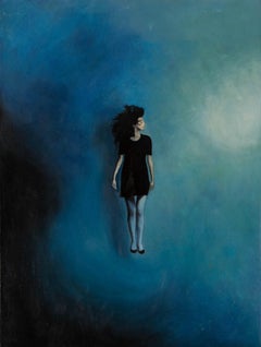 Guoqiang Ning Retrato Pintura al óleo original "Fantasía azul"