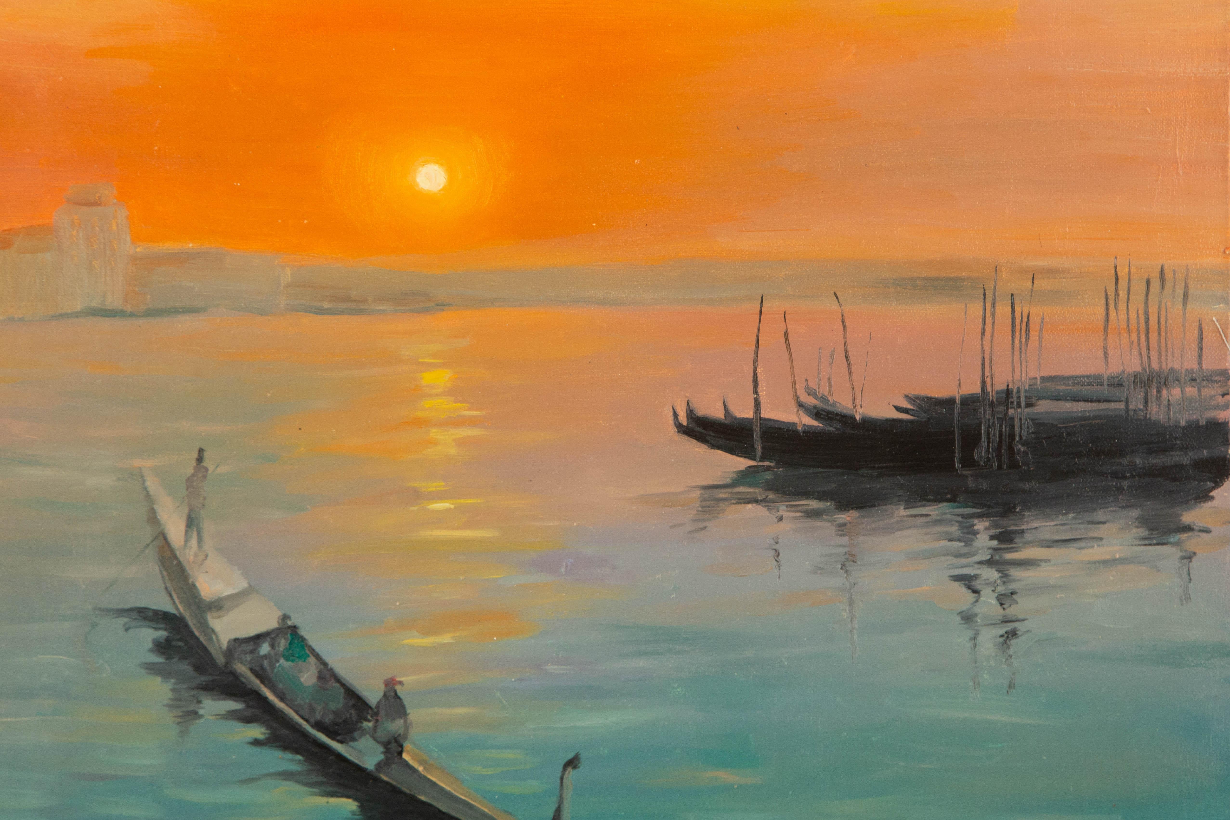 Guoqiang Ning Waterscape Original Oil On Canvas 