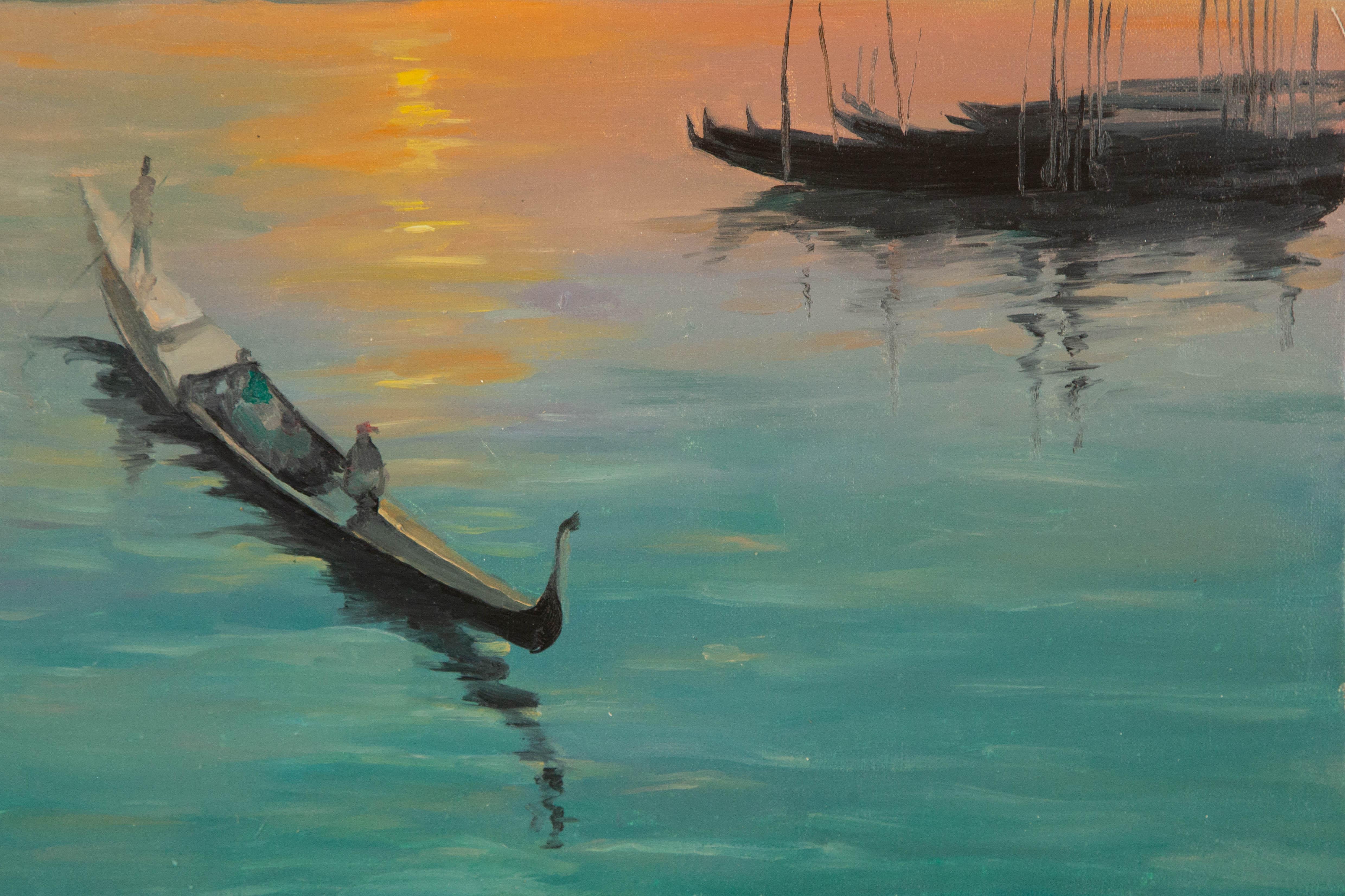 Guoqiang Ning Waterscape Original Oil On Canvas 