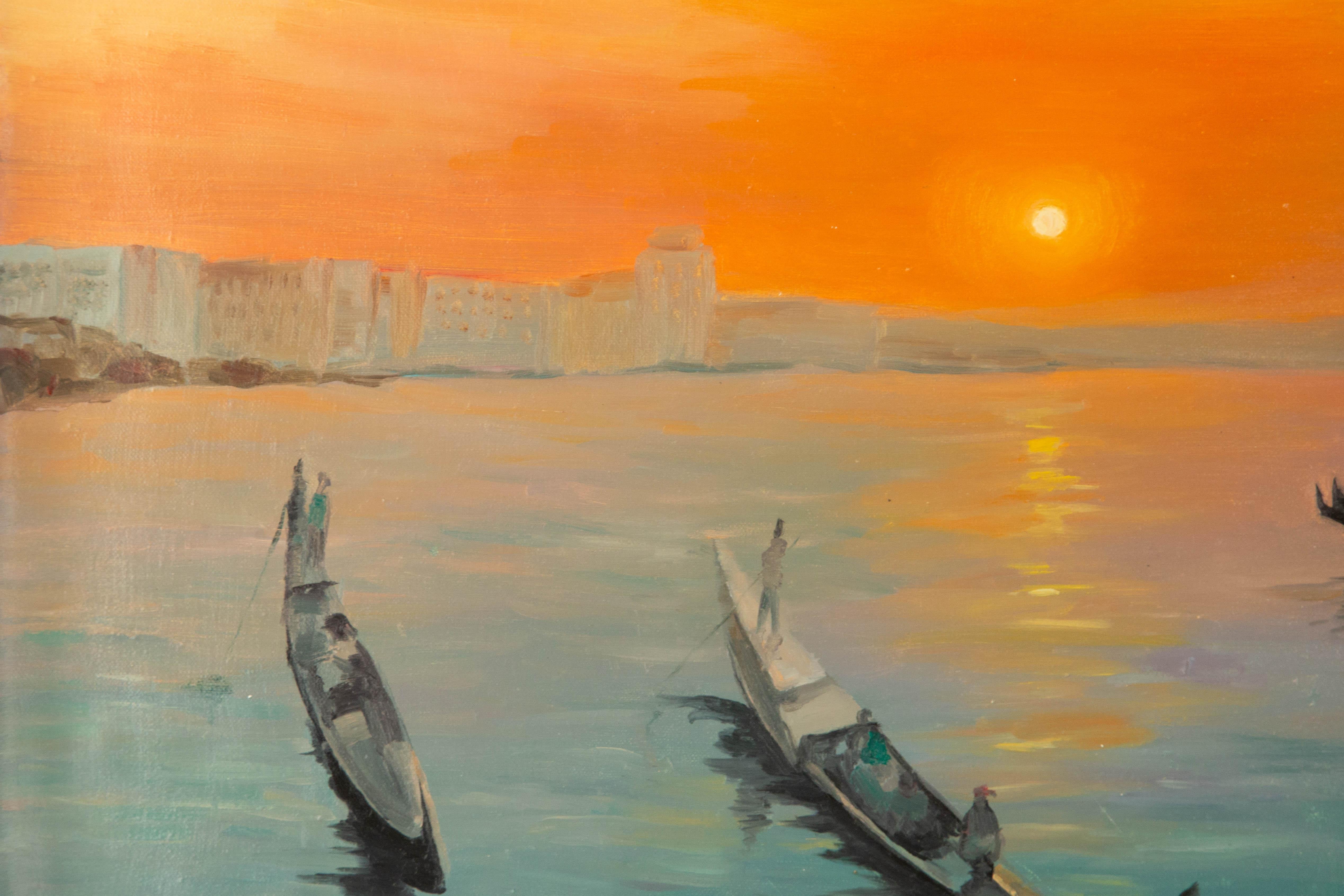 Guoqiang Ning Waterscape Original Oil On Canvas 