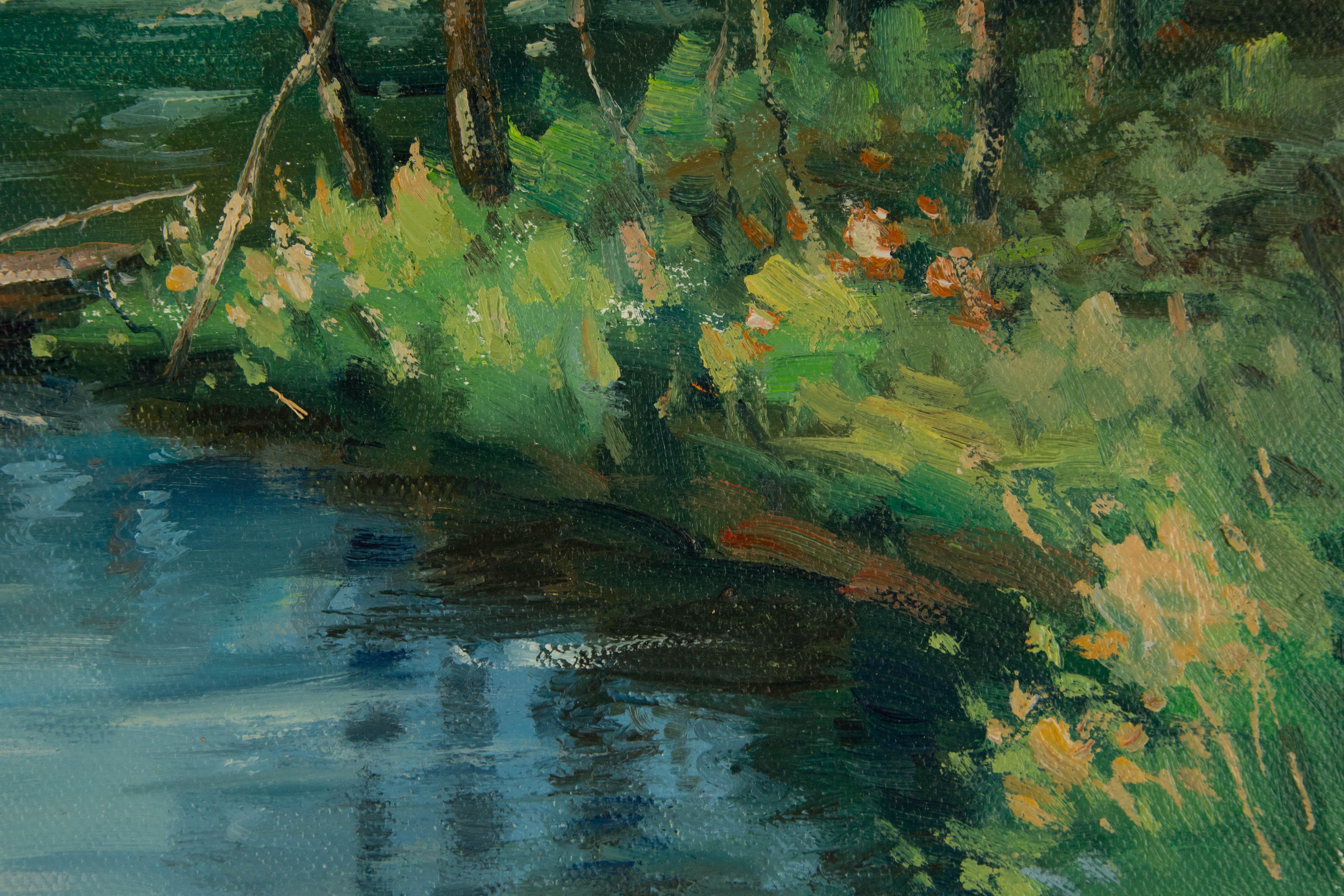 Guoqiang Ning Wasserlandschaft Original Ölgemälde 