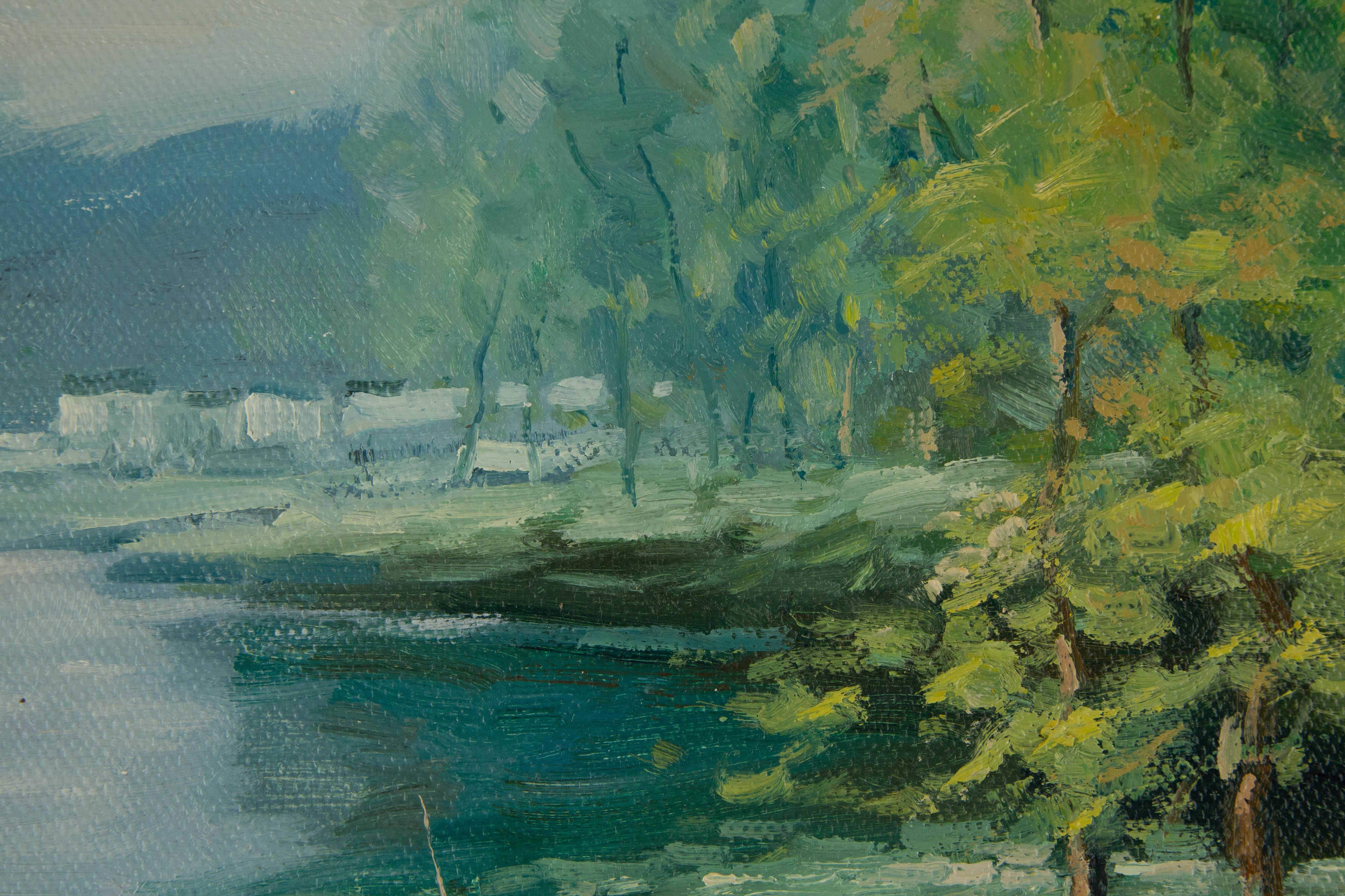 Guoqiang Ning Wasserlandschaft Original Ölgemälde 