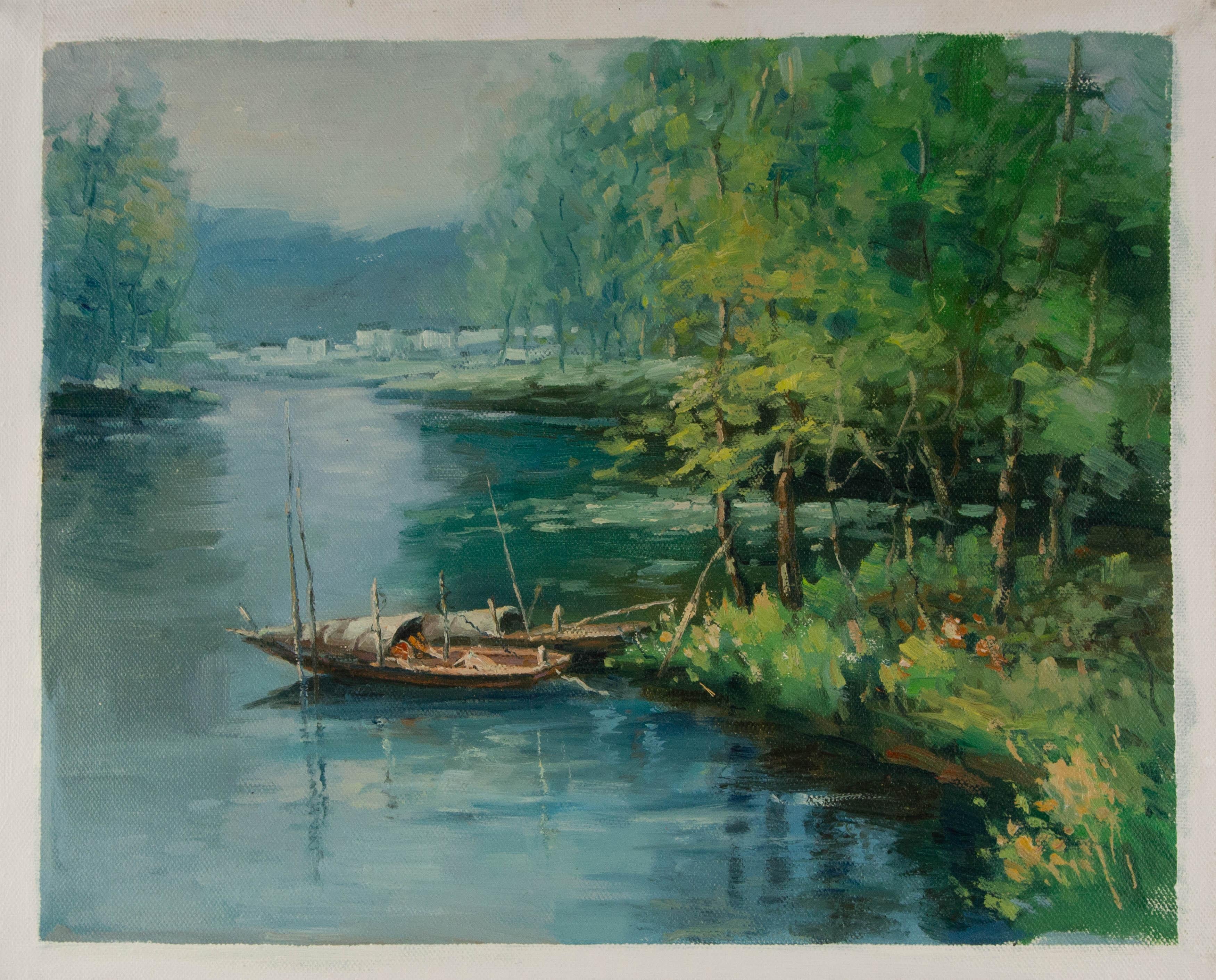 Guoqiang Ning Wasserlandschaft Original Ölgemälde 