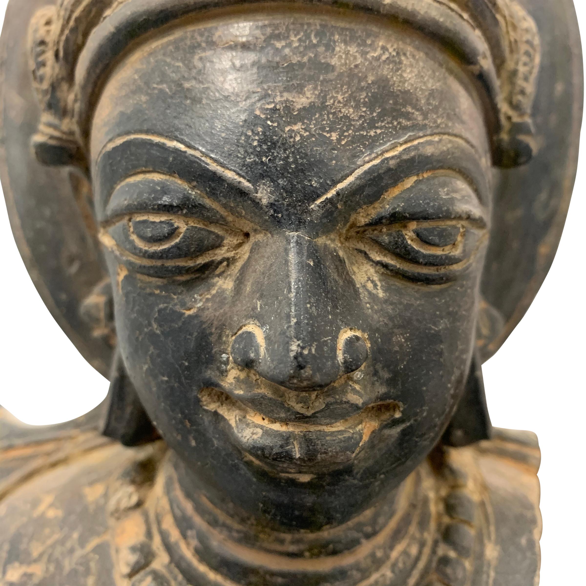 Terracotta Gupta Empire Torso of Vishnu For Sale
