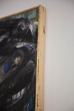 Gur Ny, Black and White Abstract Expressionist Painting, 1968