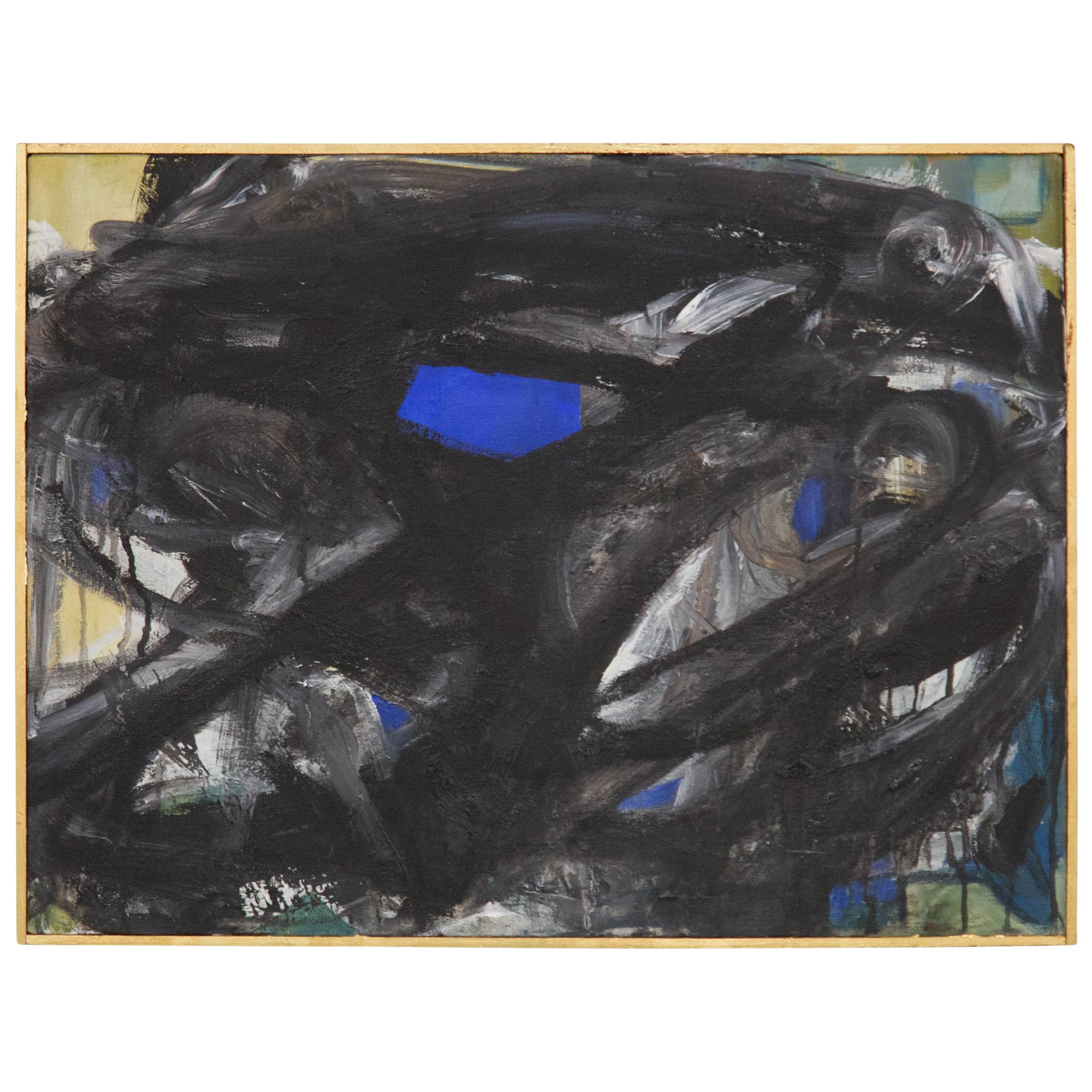 Gur Ny, Black and White Abstract Expressionist Painting, 1968