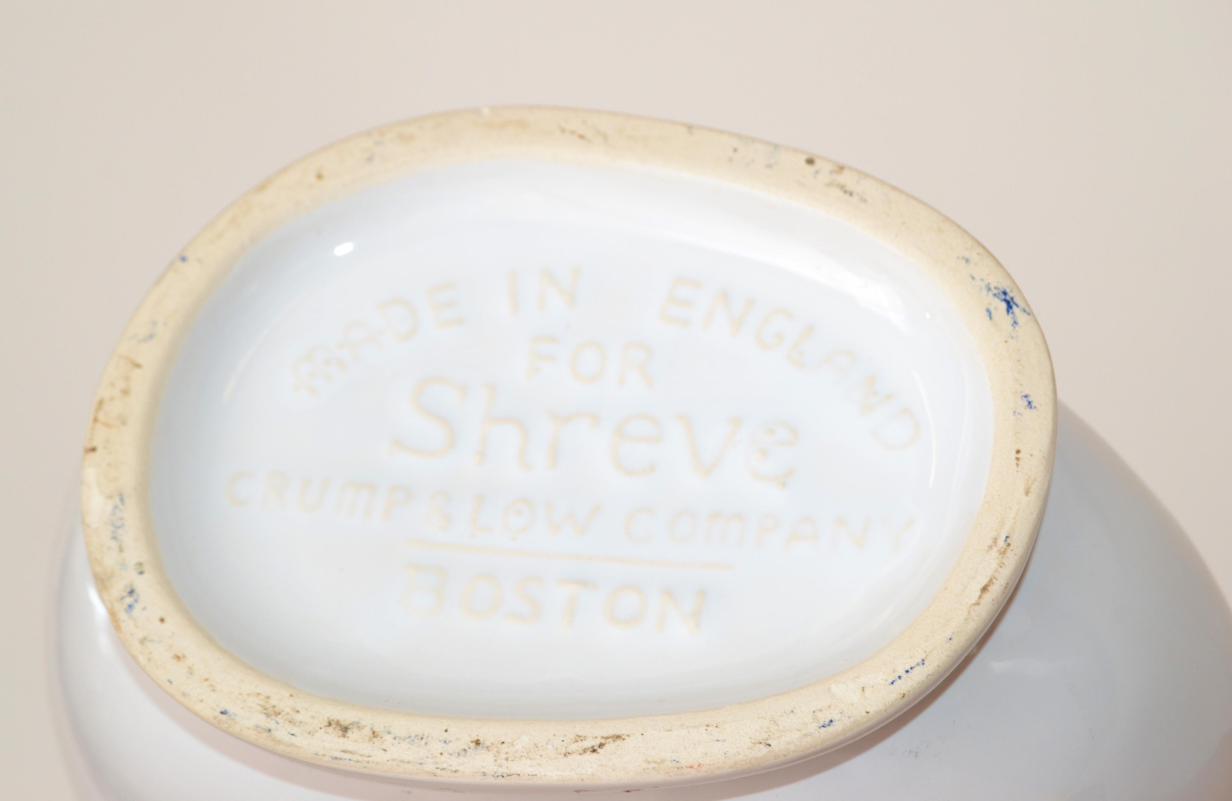 Gurgling Cod White Ceramic Pitcher Boston Shreve Cump & Low Company England 80s  1