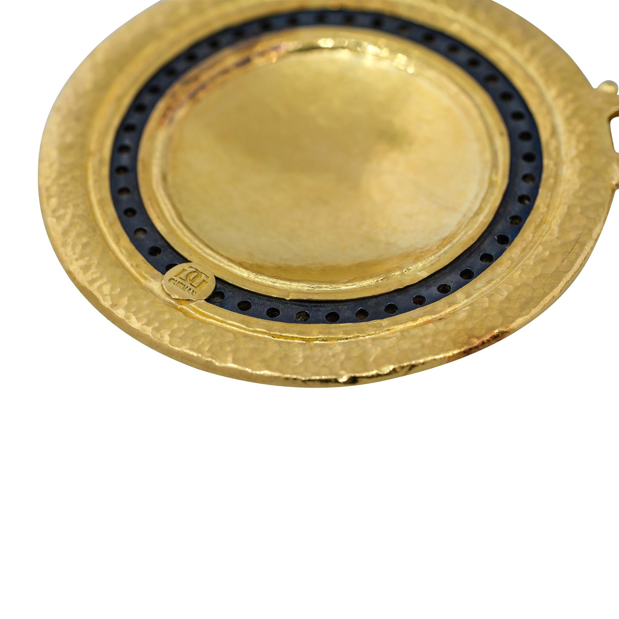 Gurhan 1ctw Diamond Round Medallion Necklace 24 Karat in Stock 1