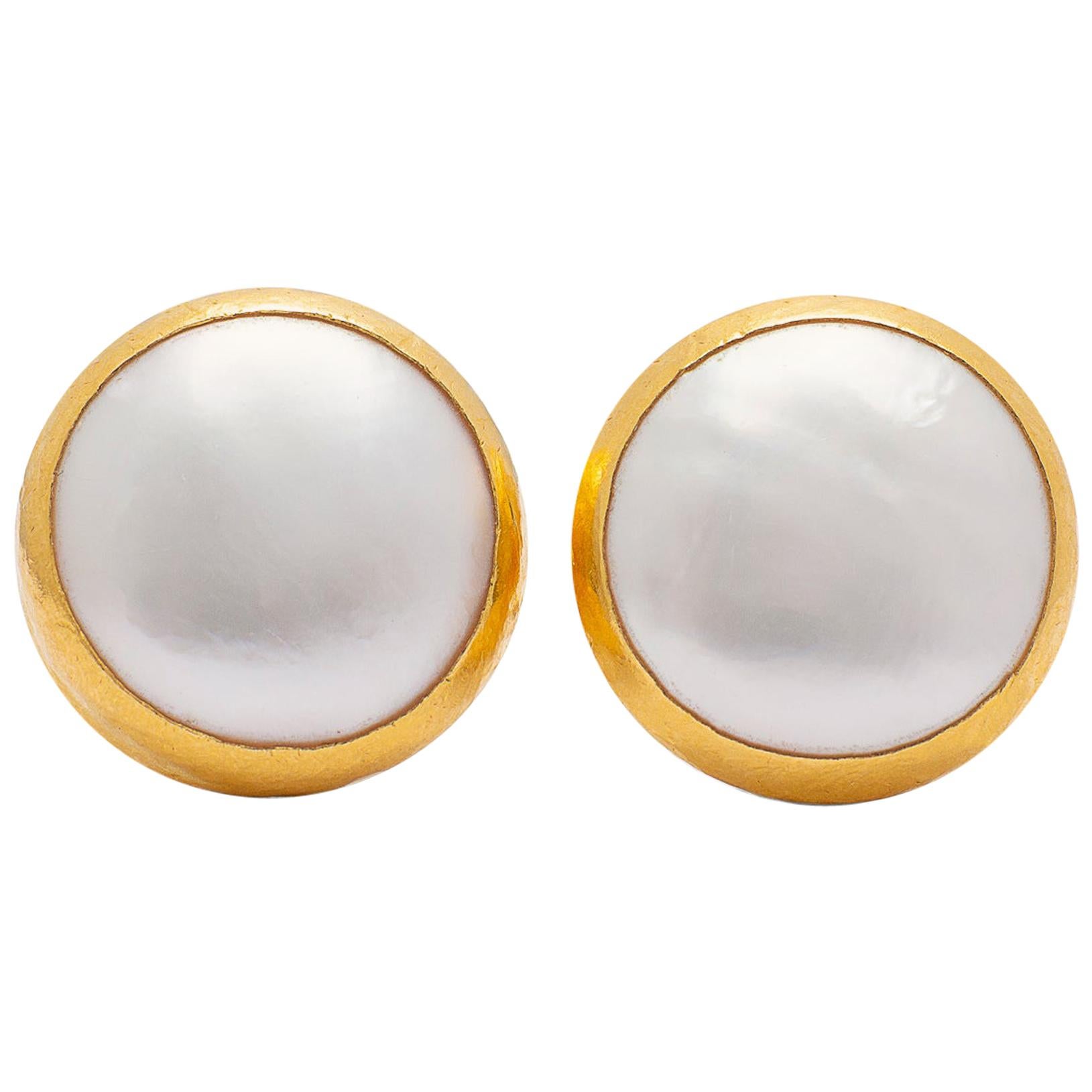 Gurhan 22 Karat Gold and Pearl Earrings