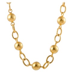 Gurhan 22 Karat Yellow Gold Beaded Link Necklace
