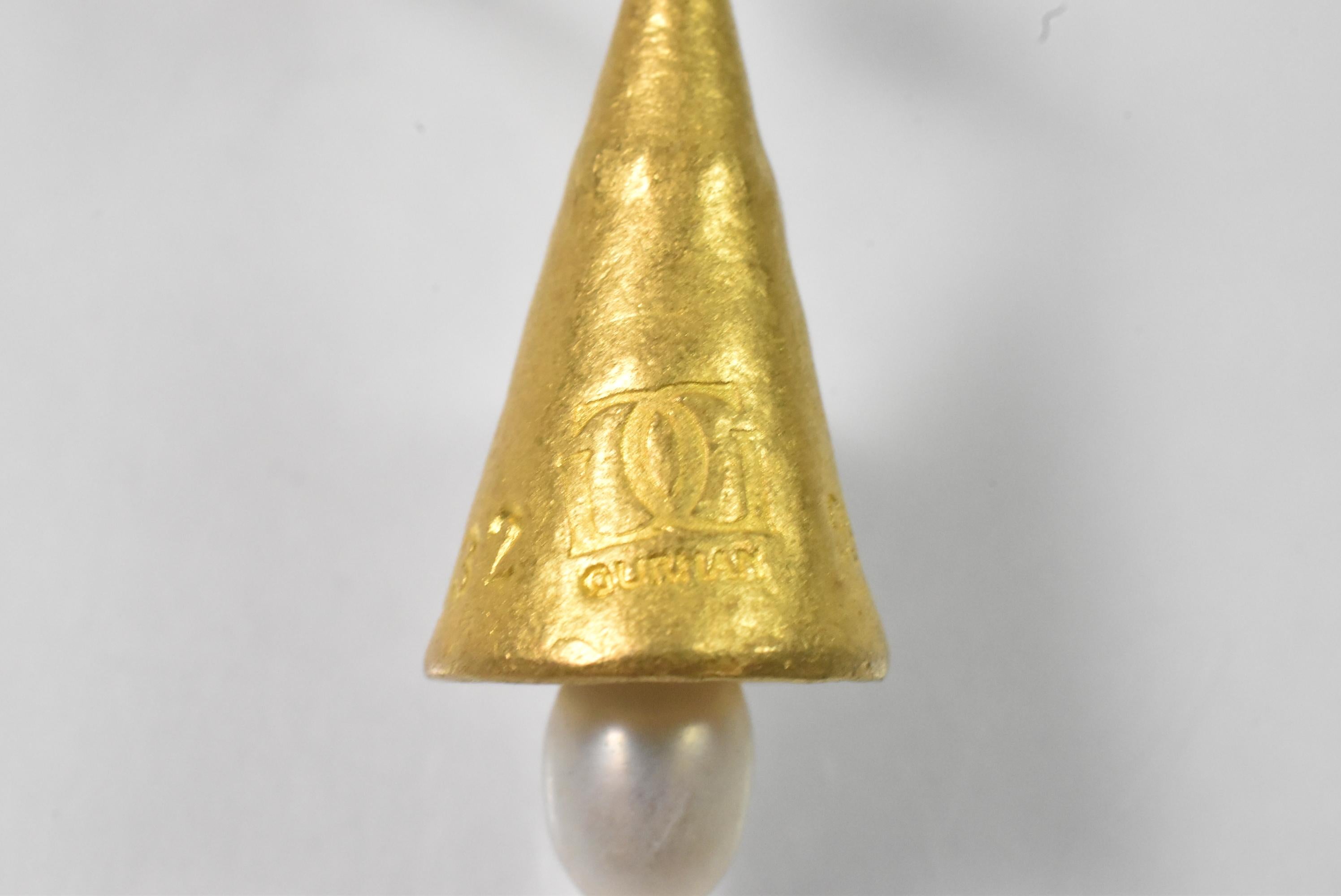 Gurhan 22k Gold Pierced Earrings In Good Condition For Sale In Toledo, OH