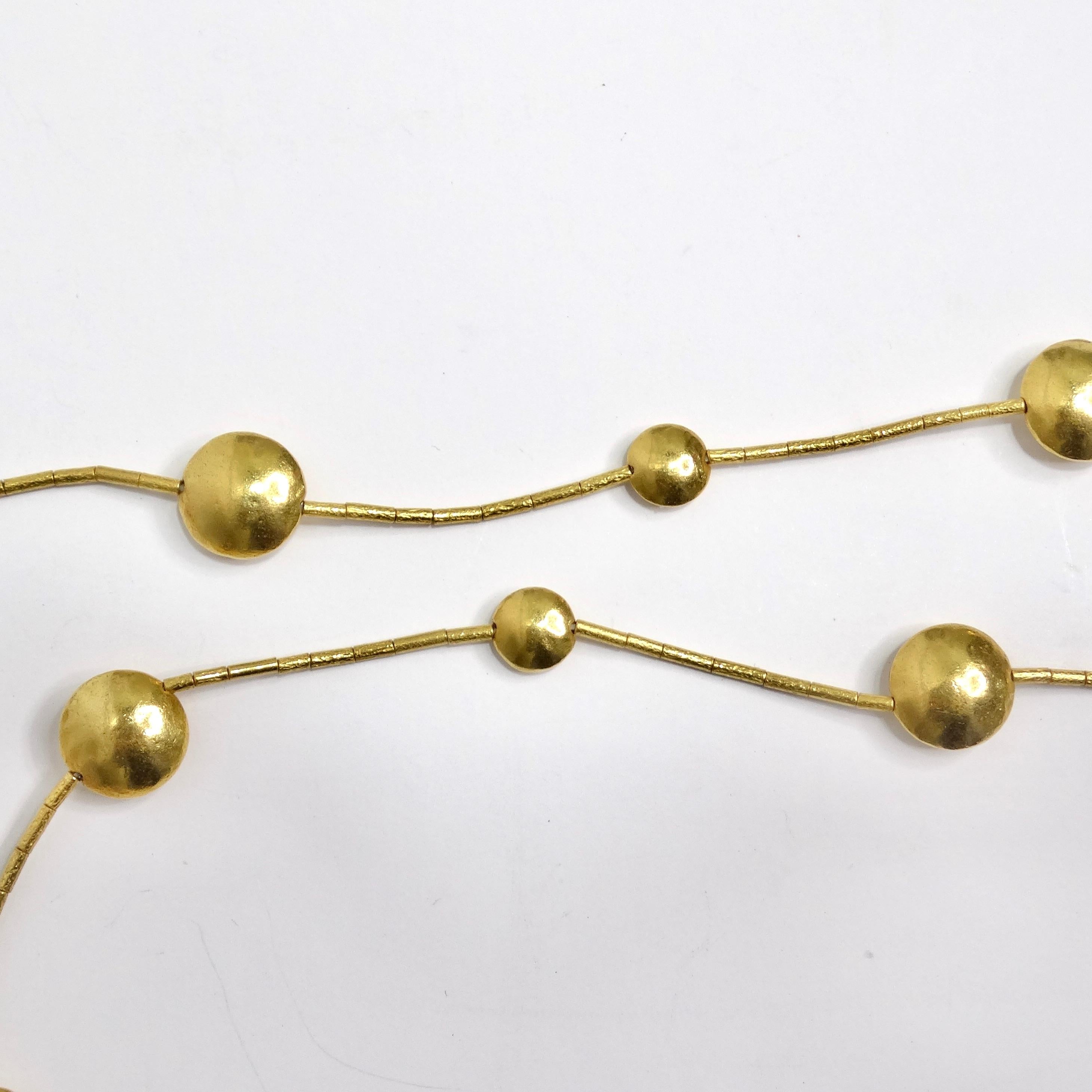 Gurhan 22k Gold Ruby Lentil Necklace In Excellent Condition For Sale In Scottsdale, AZ