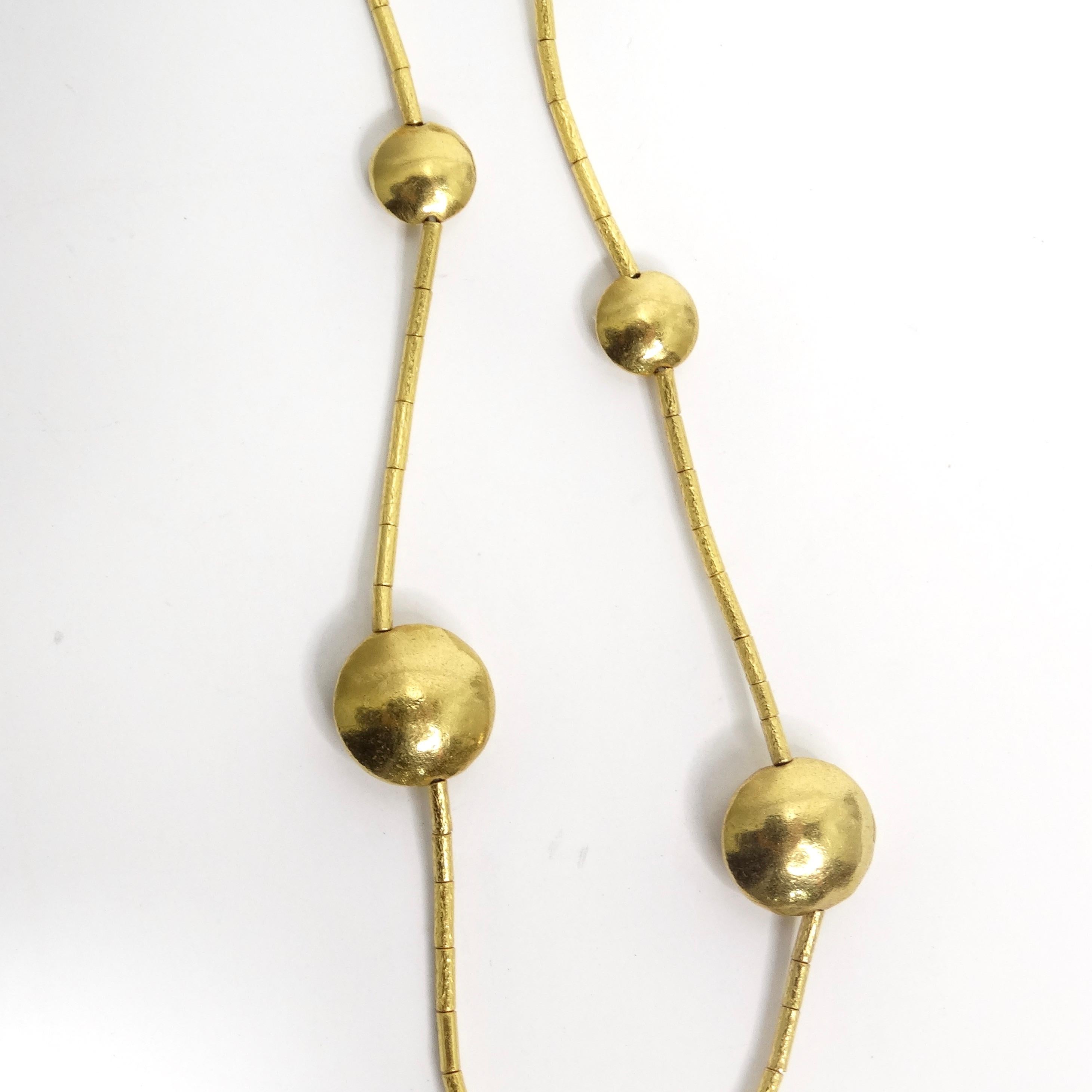Women's or Men's Gurhan 22k Gold Ruby Lentil Necklace For Sale