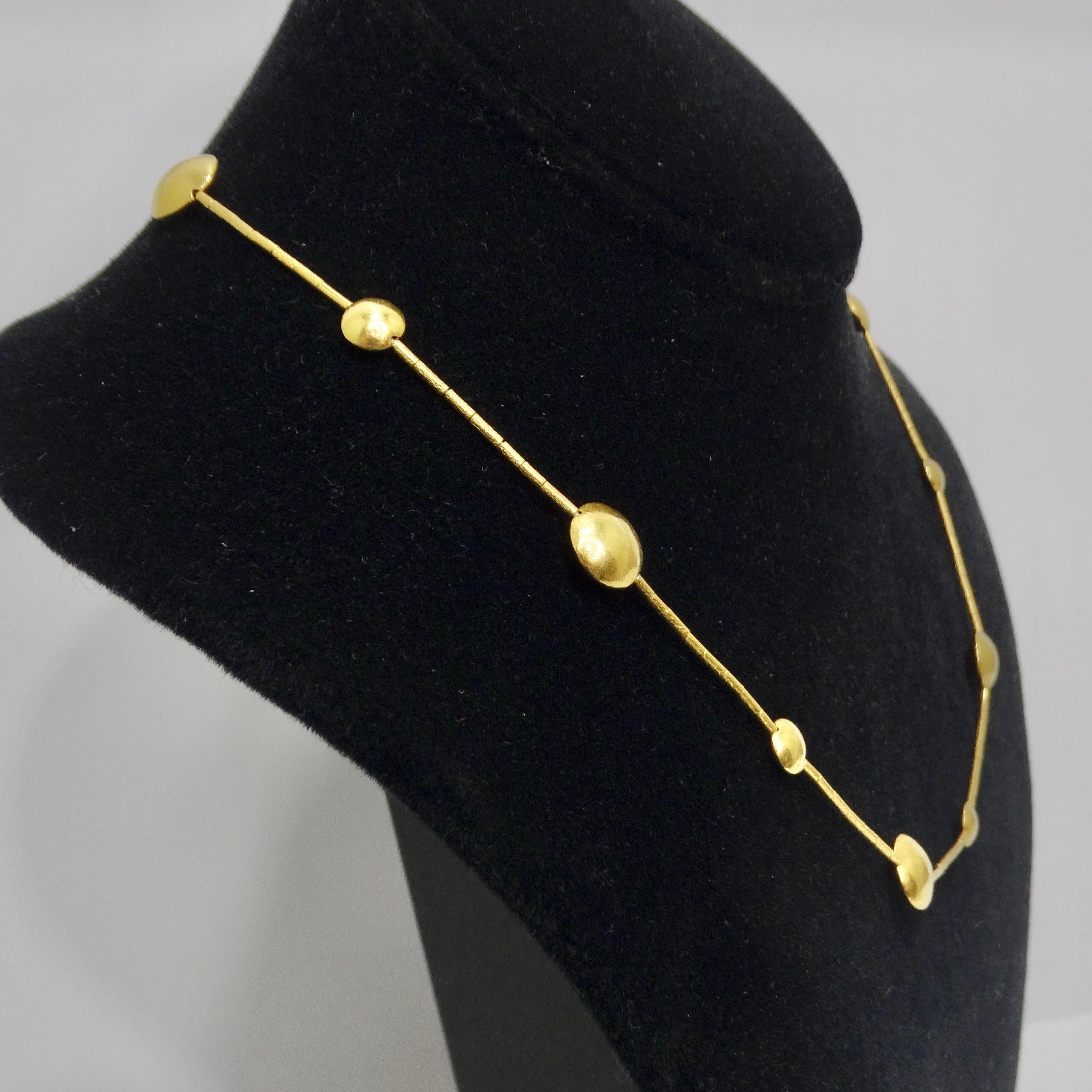 Gurhan 22k Gold Ruby Lentil Necklace For Sale 2
