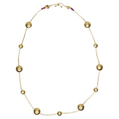 Retro Gurhan 22k Gold Ruby Lentil Necklace