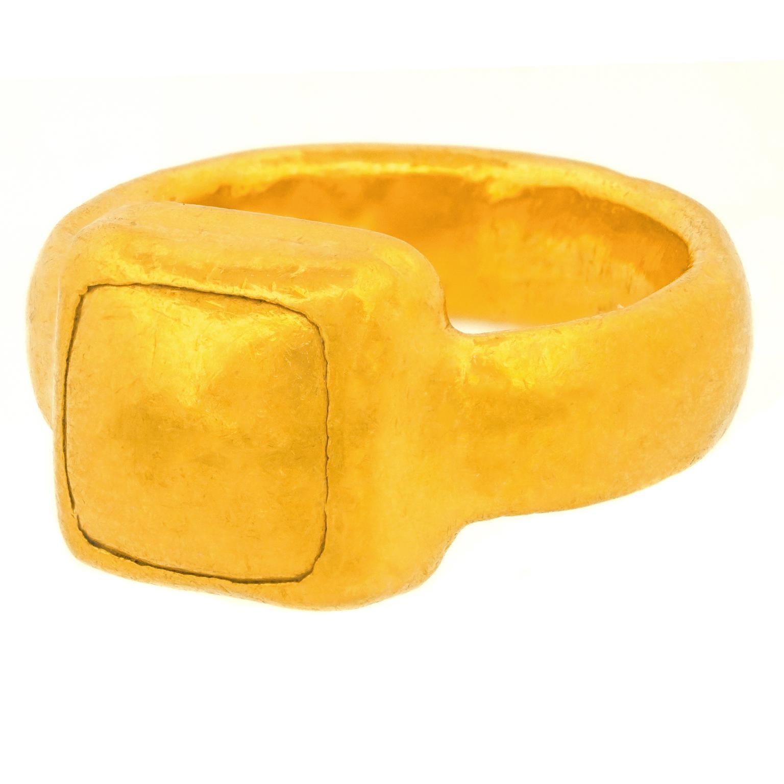 Gurhan 24 Carat Hand Hammered Gold Ring 7