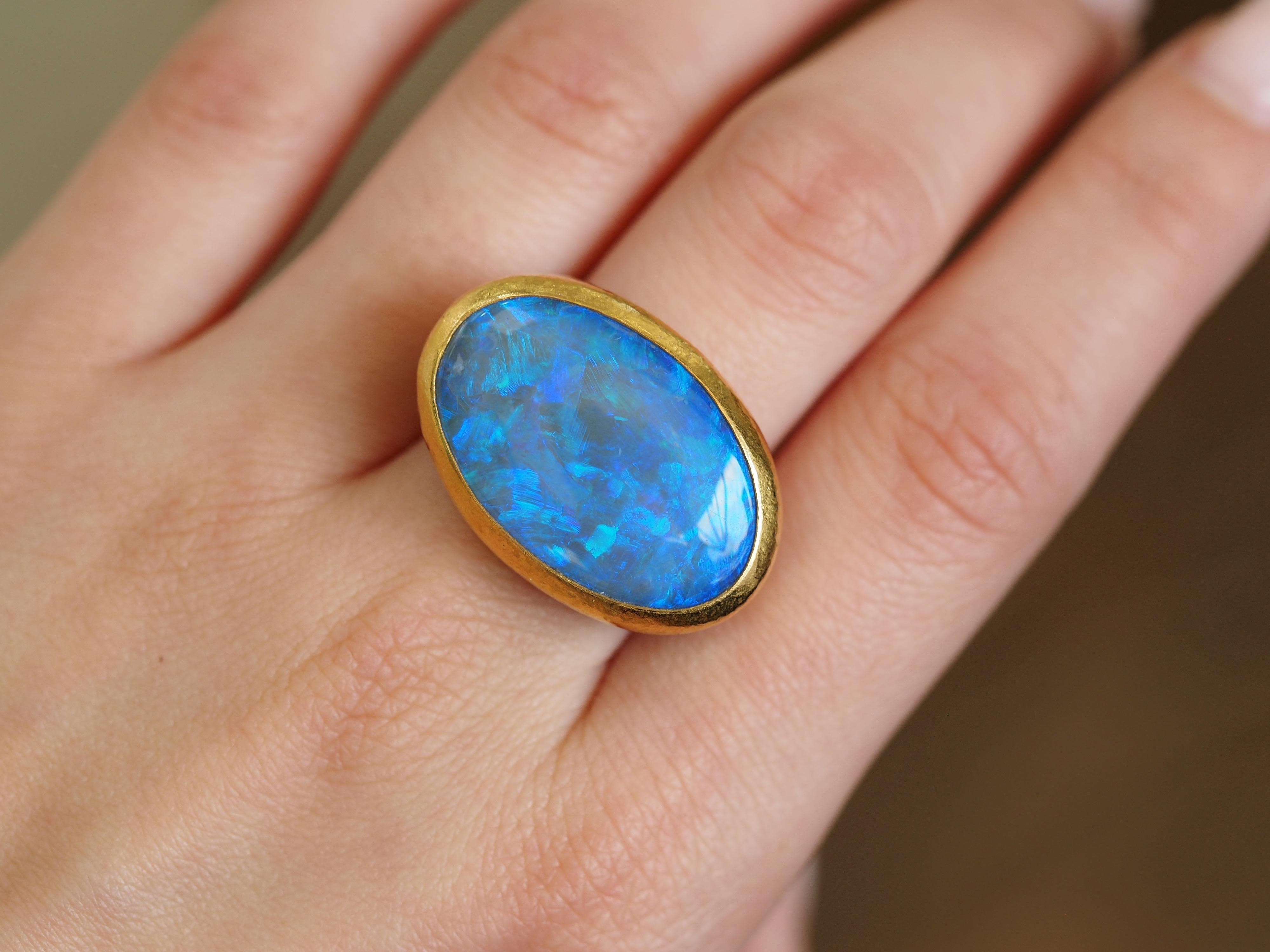 Gurhan 24 Karat Australian Opal Ring 2