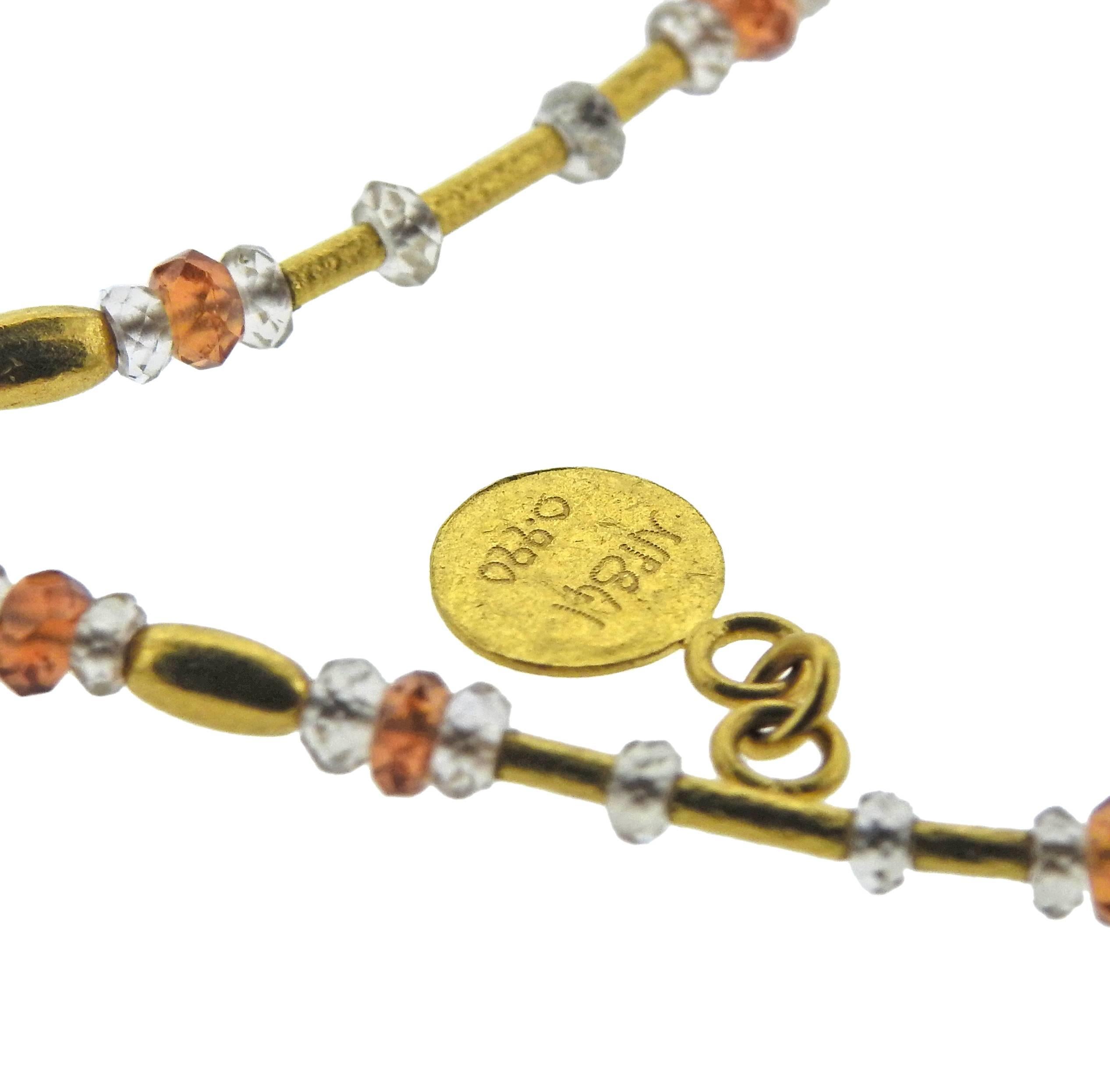Gurhan 24 Karat Gold Confetti Multi Gemstone Necklace In New Condition In Lambertville, NJ