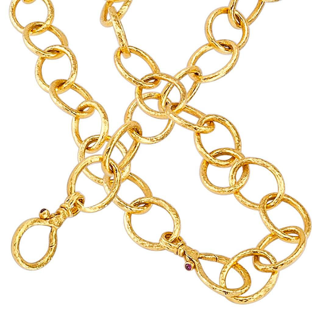 Artisan Gurhan 24 Karat Gold Link Bracelet Necklace Set