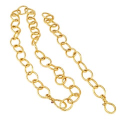 Gurhan 24 Karat Gold Link Bracelet Necklace Set