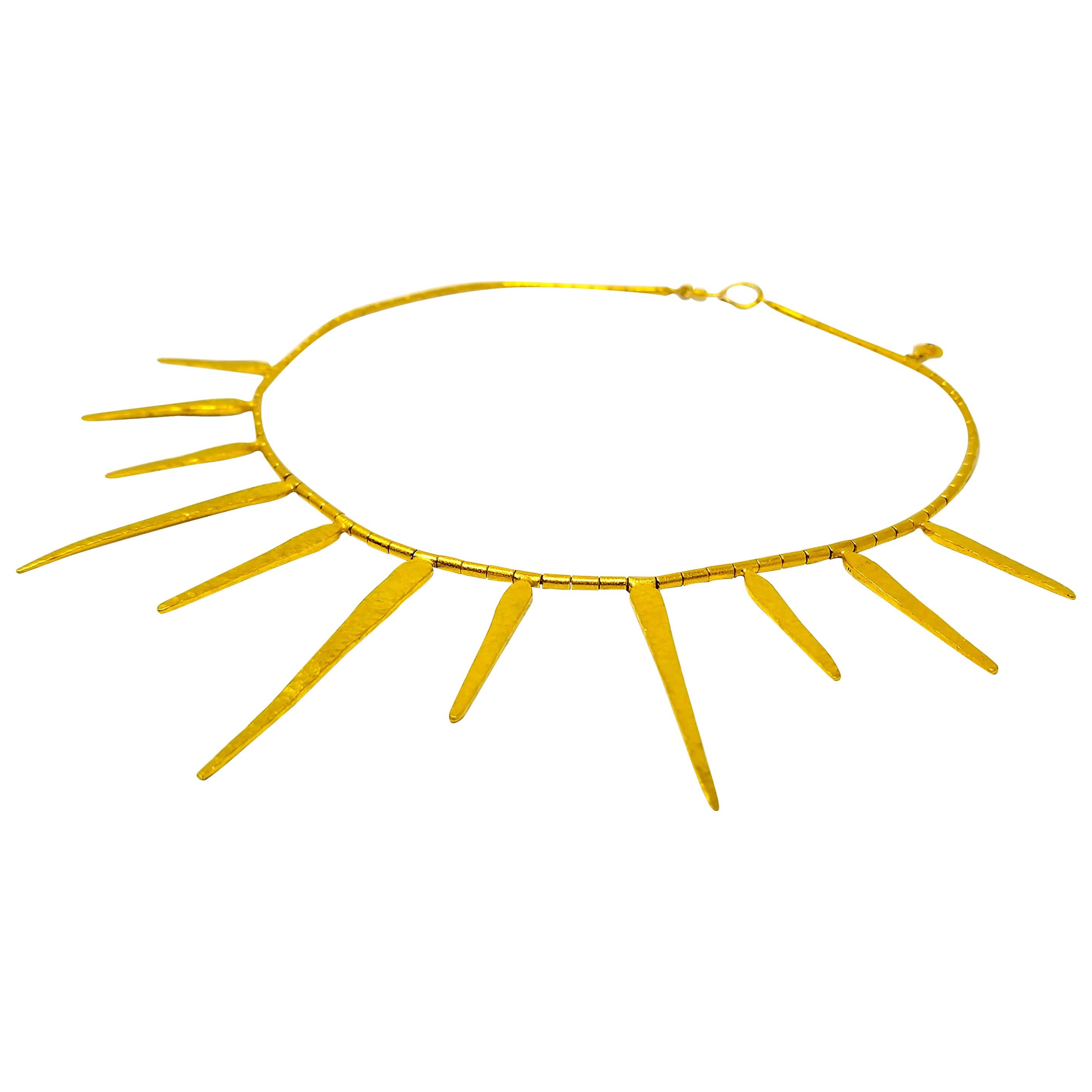 Gurhan 24 Karat Gold Sunray Necklace