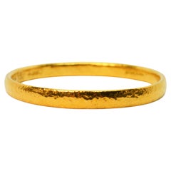 Gurhan 24 Karat Hammered Yellow Gold Bangle Bracelet
