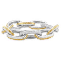 Gurhan 24 Karat Gelbgold und Sterling Silber Oval Link Armband