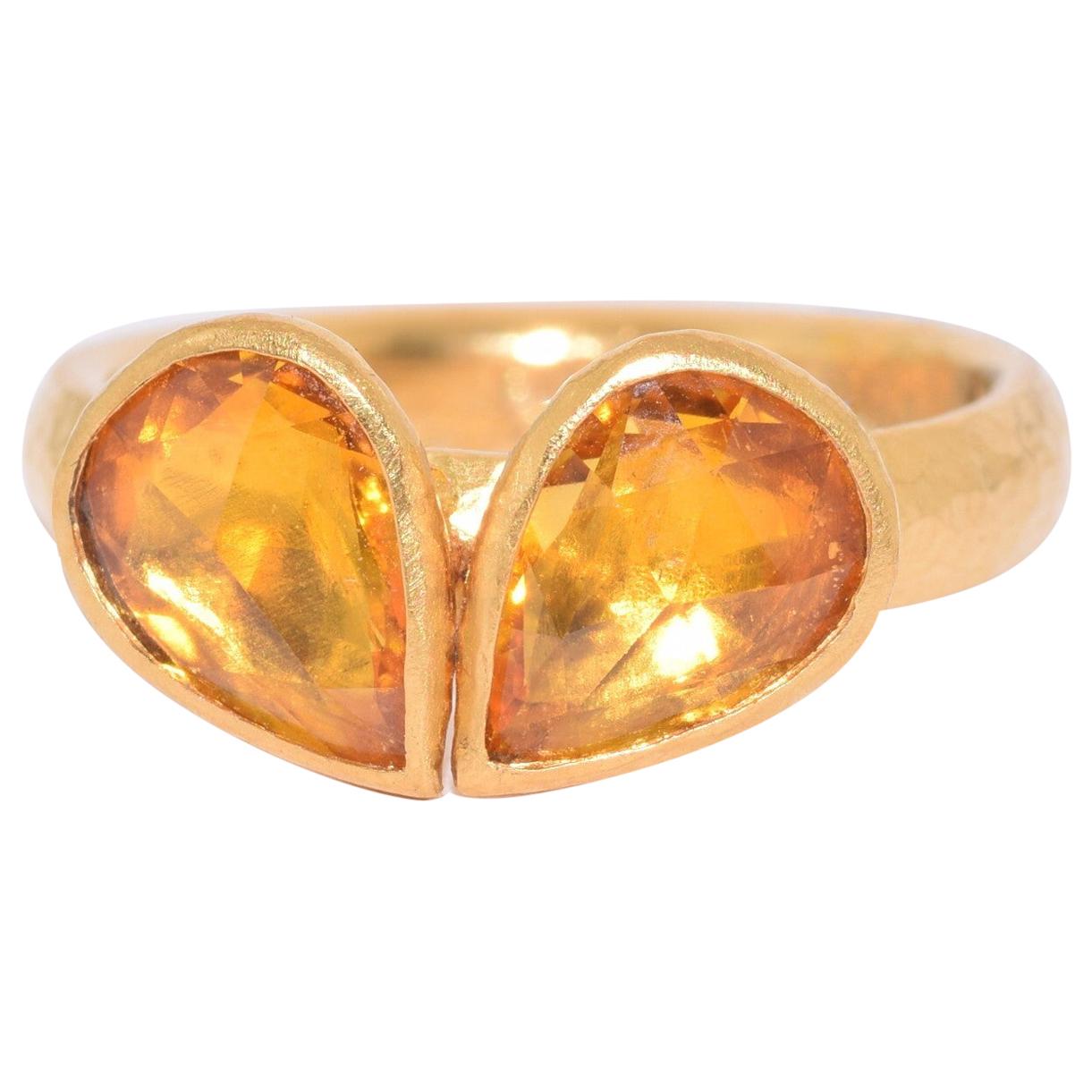 Gurhan 24 Karat Yellow Gold Citrine Ring