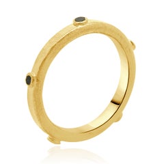 Gurhan 24 Karat Yellow Gold Hoopla Black Diamond Band