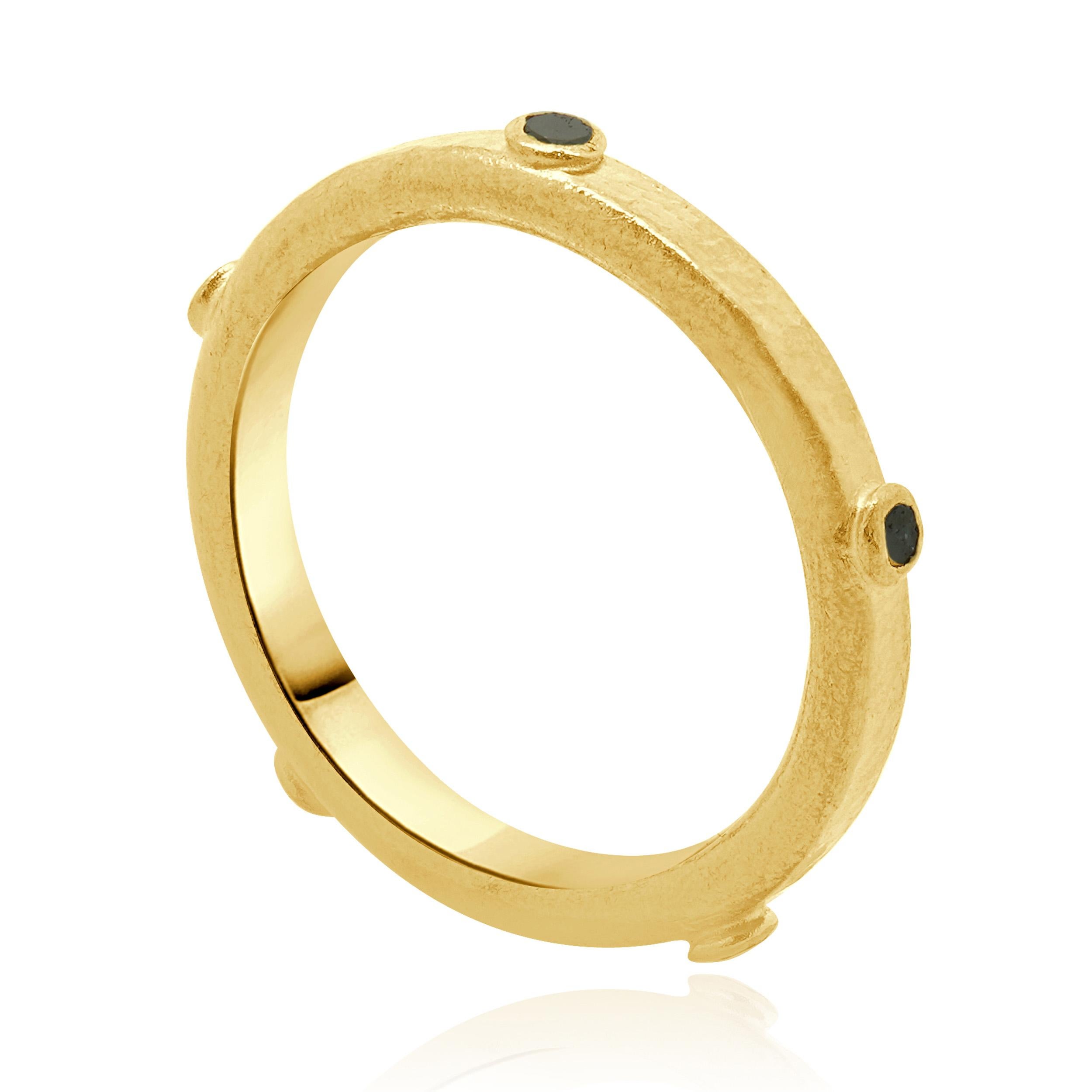 Gurhan 24 Kilates Oro Amarillo Banda Hoopla Diamante Negro en Excelente estado para la venta en Scottsdale, AZ