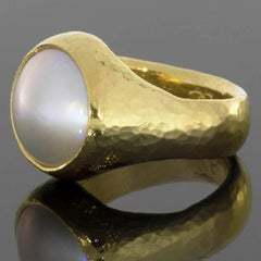 Gurhan 24 Karat Yellow Gold Mable White Pearl Ring
